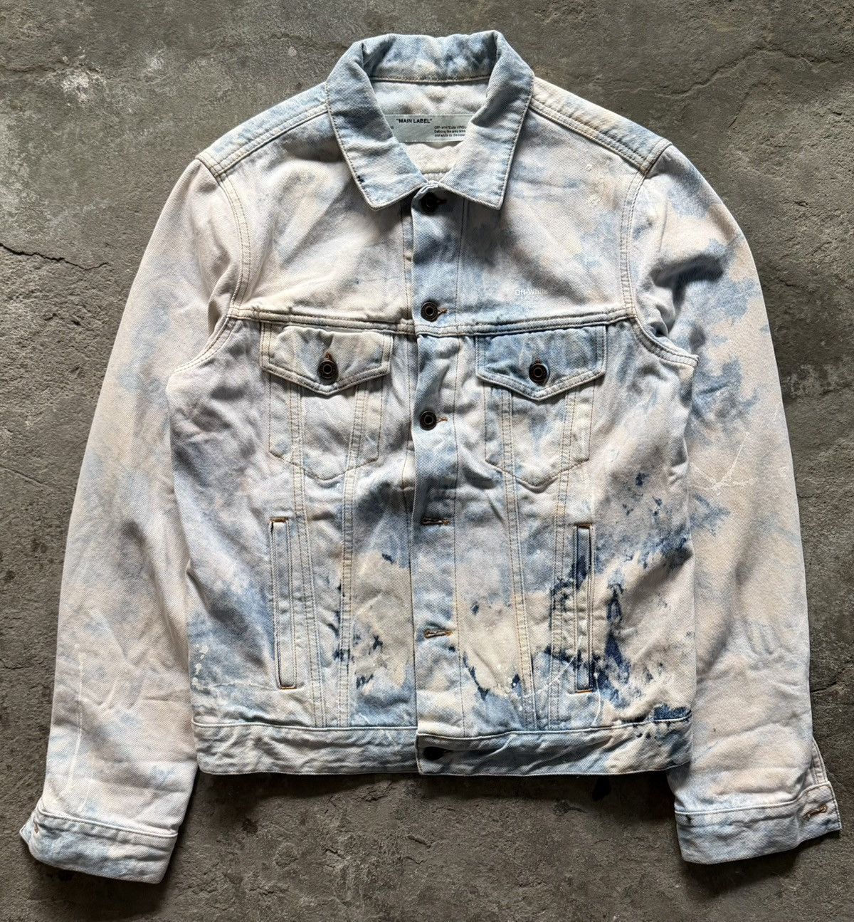 Off-White Off White - Extreme bleached denim jacket Size US M / EU 48-50 / 2 - 9 Thumbnail