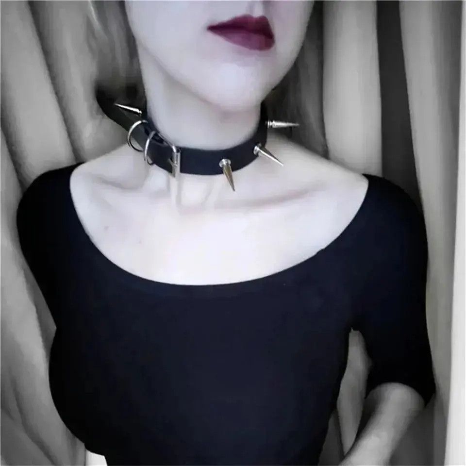 Jewelry Punk Long Spike Choker Size ONE SIZE - 4 Thumbnail