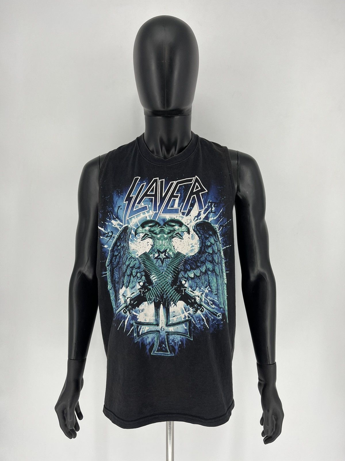 Band Tees × Slayer × Vintage !! VERY RARE !! Vintage Faded 90s Slayer Band Size US XL / EU 56 / 4 - 2 Thumbnail