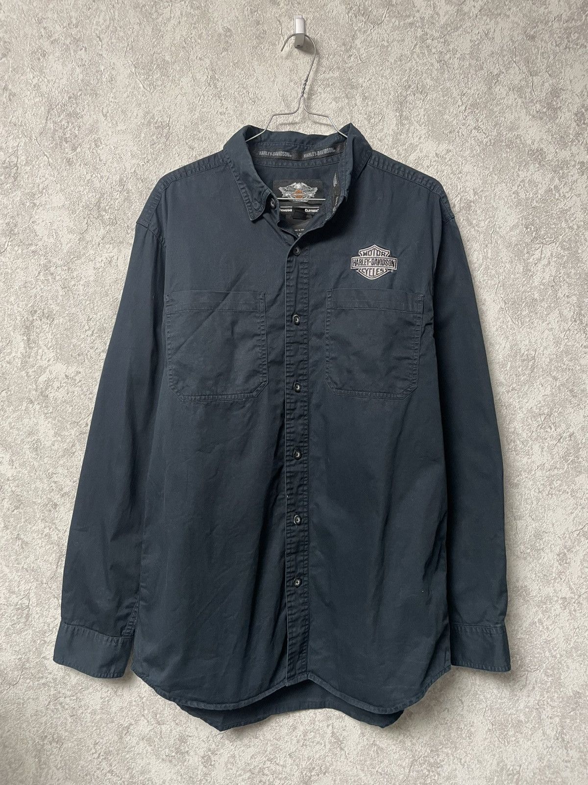 Harley Davidson Vintage Harley Davidson Black Long Sleeve Shirt Button Ups Size US M / EU 48-50 / 2 - 1 Thumbnail