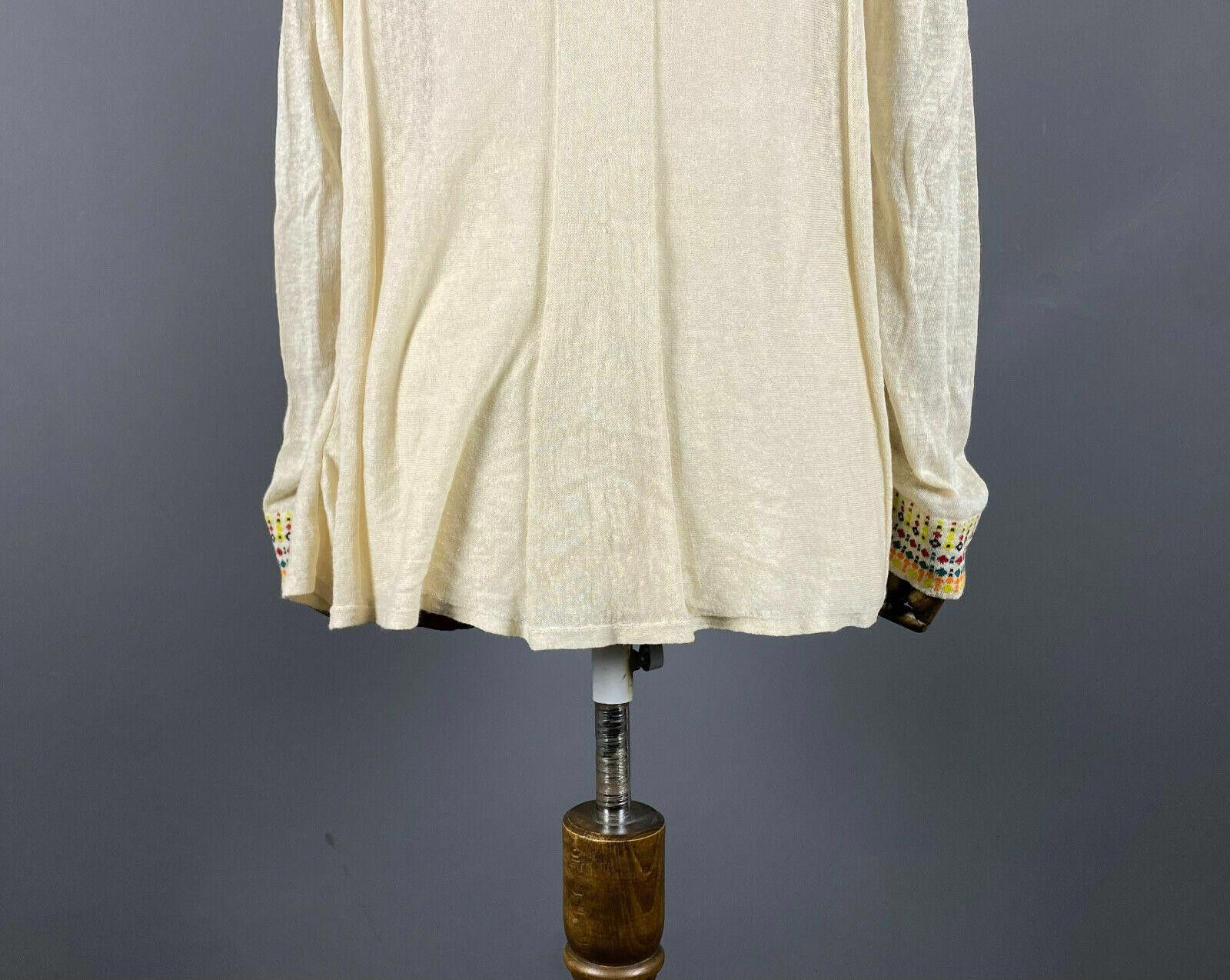 Designer Ladies IVKO Multicoloured V-Neck Linen Cardigan Size 40 Size M / US 6-8 / IT 42-44 - 7 Thumbnail
