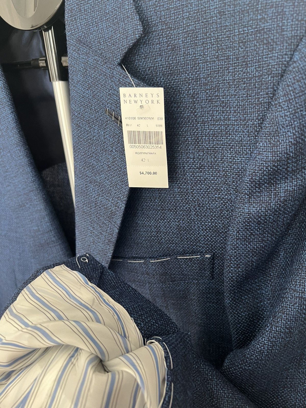Brioni Brioni Mens 42L US / 52L IT Blue Textured Wool Blazer Jacket Size 42L - 2 Thumbnail