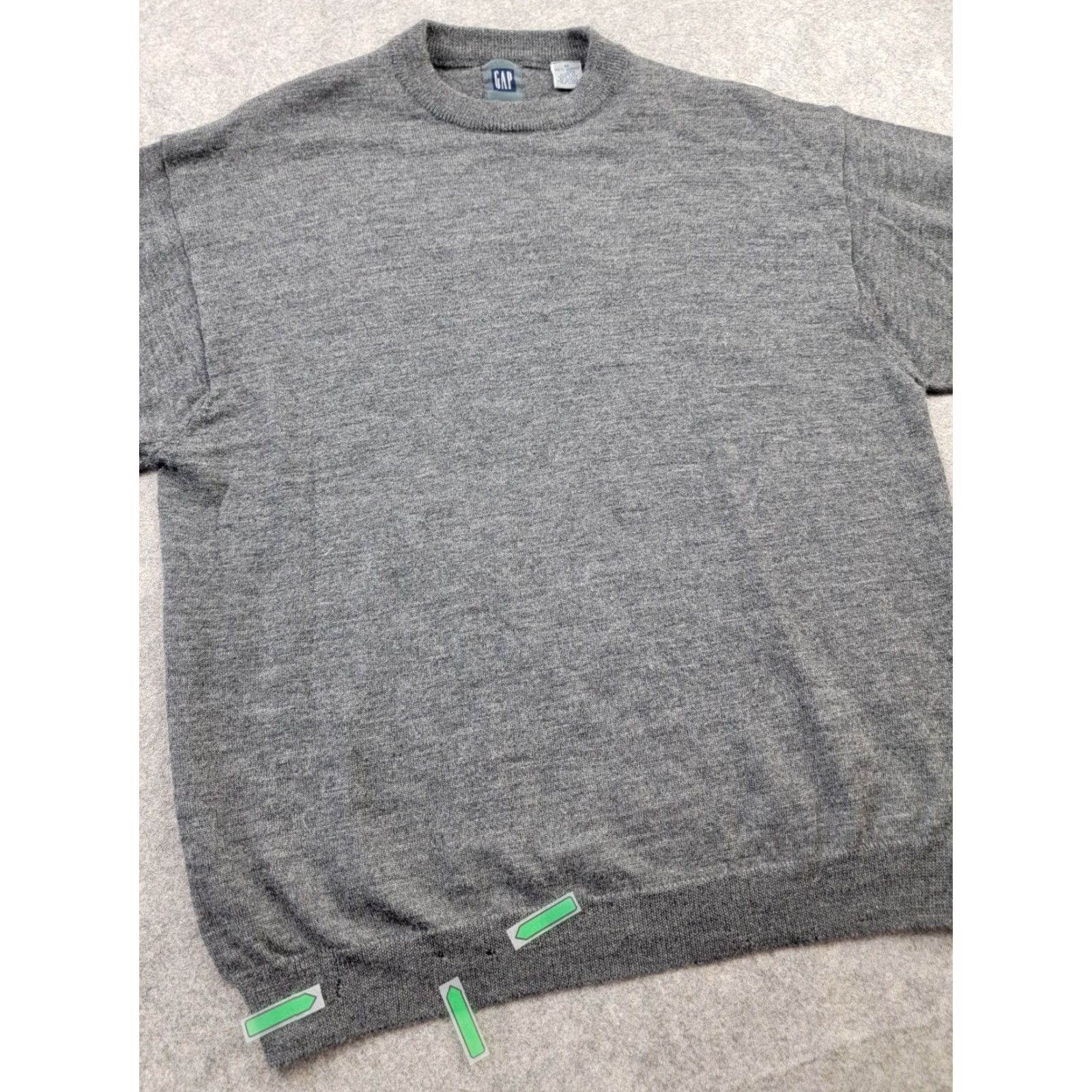Gap VINTAGE Gap Sweater Mens Medium Gray 100% Merino Wool Crew Neck Pullover Size US M / EU 48-50 / 2 - 7 Thumbnail