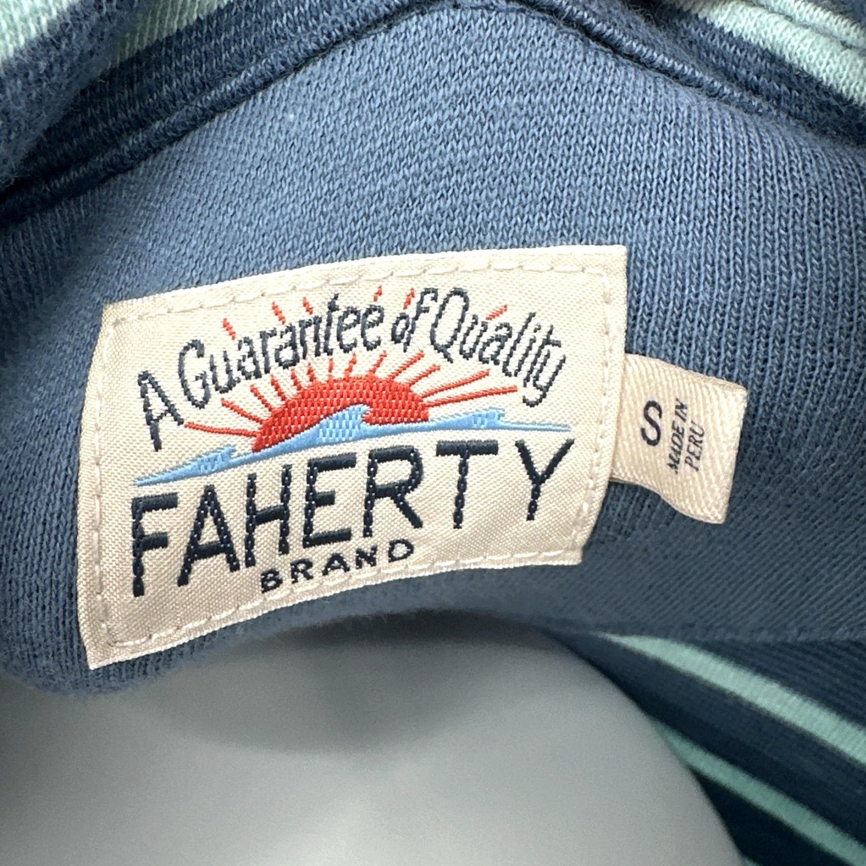 Faherty Faherty Polo Shirt Mens Small Blue Stripe Cotton Jersey Casual Summer Top Size US S / EU 44-46 / 1 - 5 Thumbnail