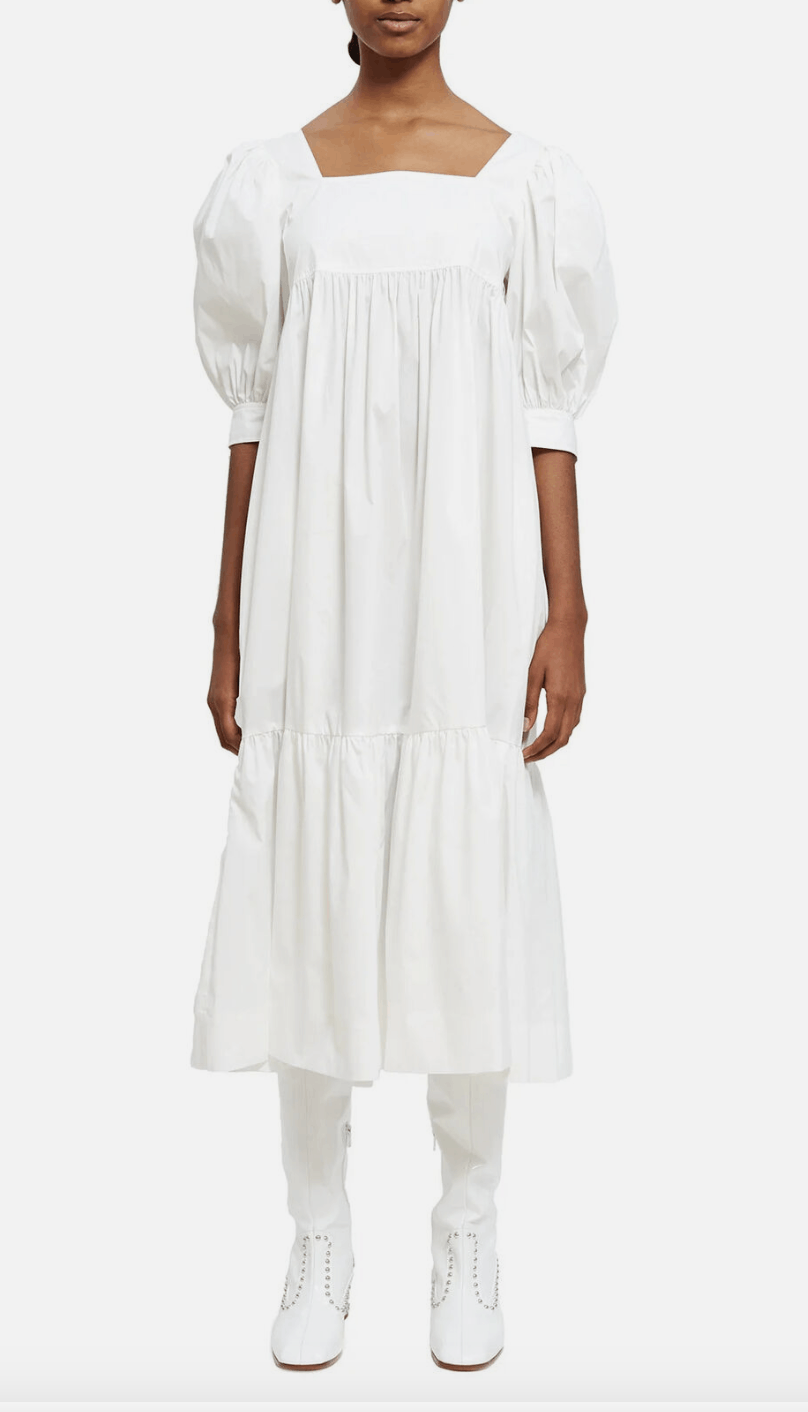 Maryam Nassir Zadeh MARYAM NASSIR ZADEH PUFF SLEEVE YARA DRESS IN WHITE ...