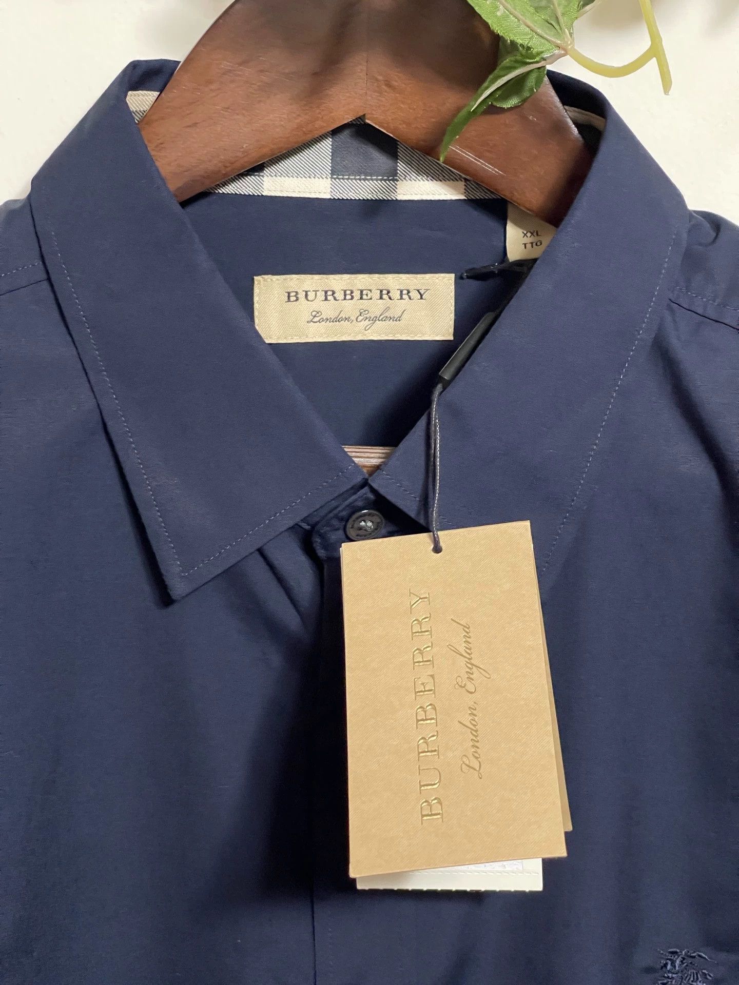 Burberry Burberry Navy Oversized LS Shirt XXL Horseferry Embroidered Size US XXL / EU 58 / 5 - 4 Thumbnail