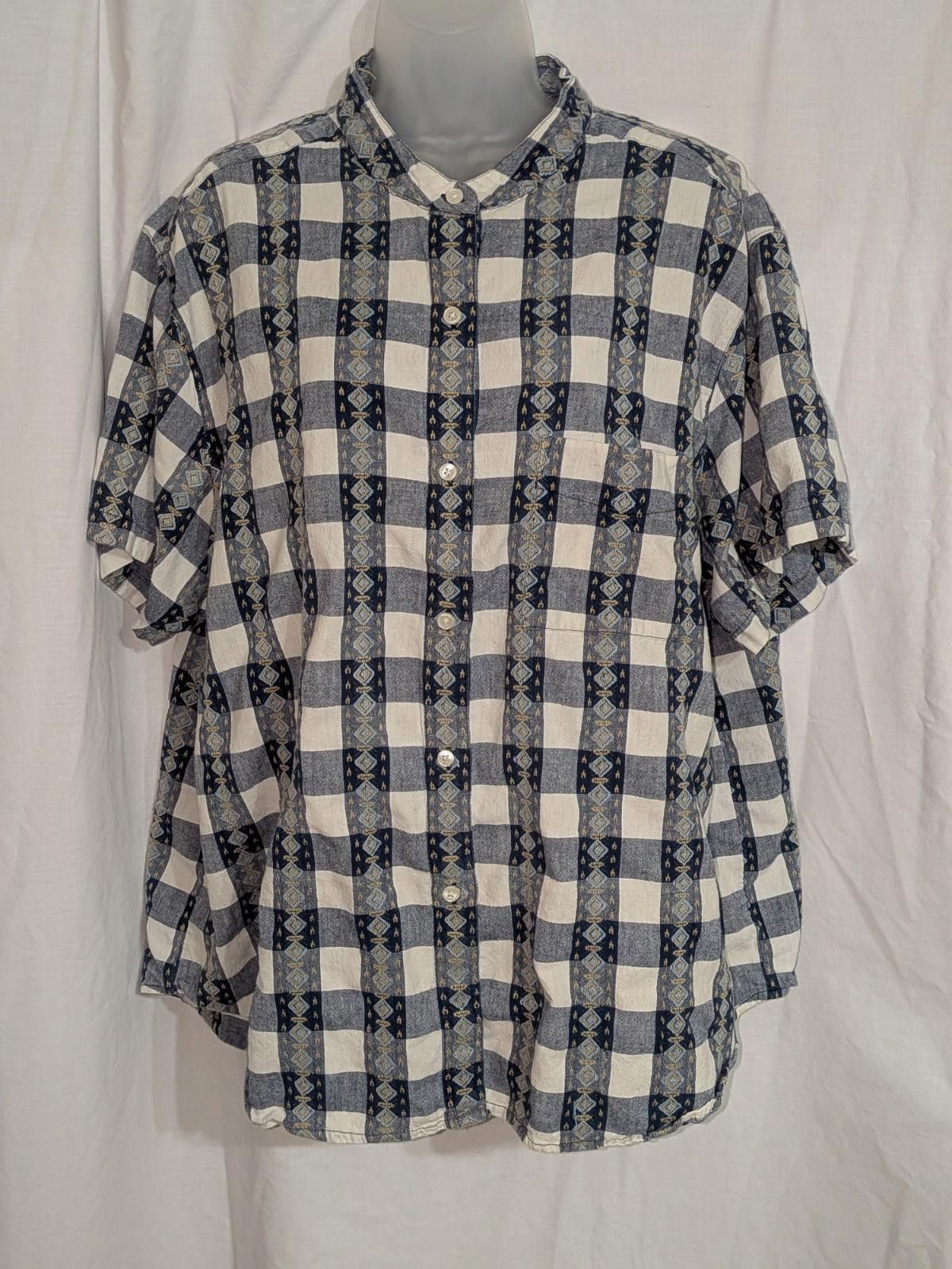 Blair VTG 90s Blair Men's Bohemian 100% Cotton Button Up Shirt 3XL Size US XXL / EU 58 / 5 - 1 Thumbnail
