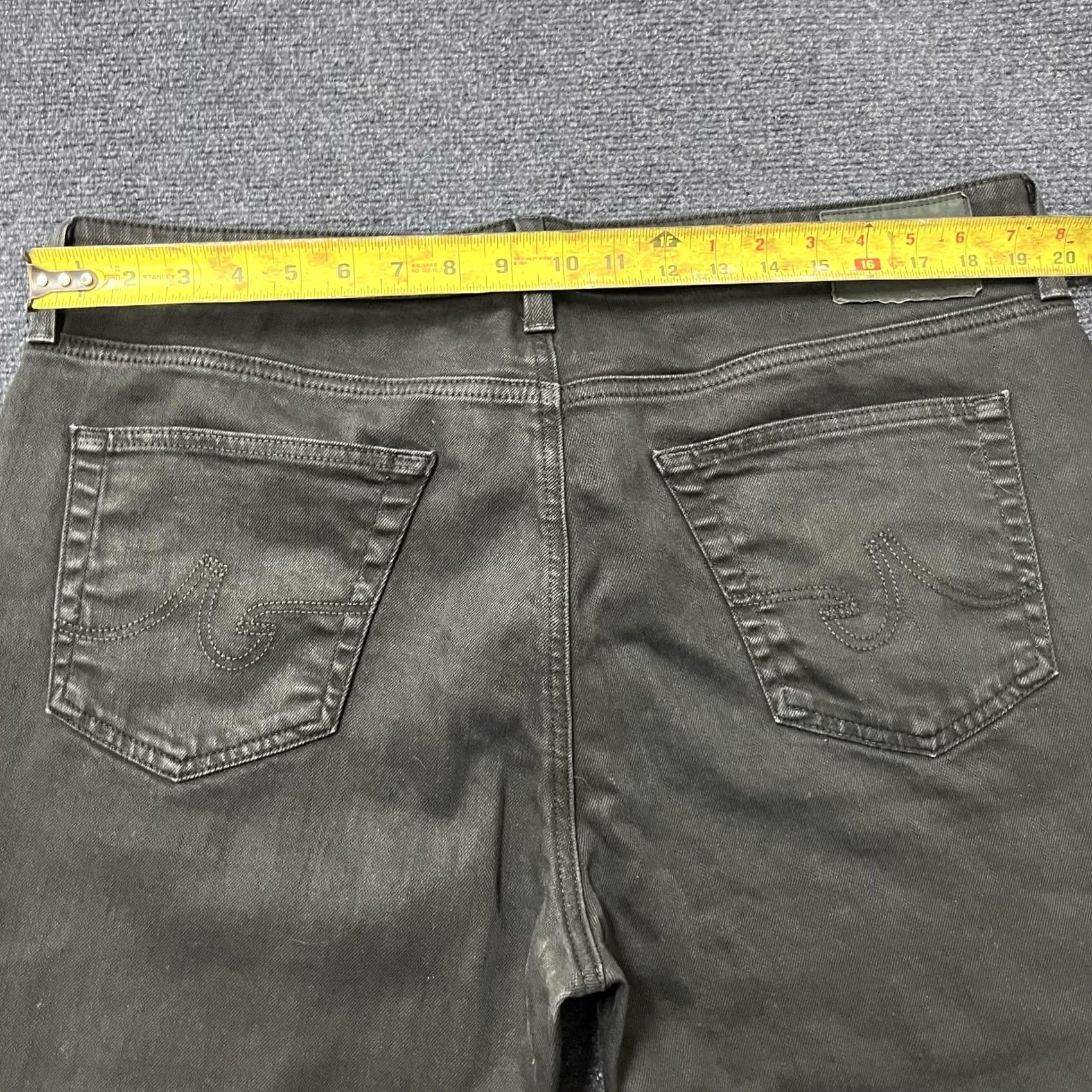 Denime AG Adriano Goldschmied The Protégé Jeans Mens Black Straight Leg Denim USA Jeans Size US 36 / EU 52 - 6 Thumbnail