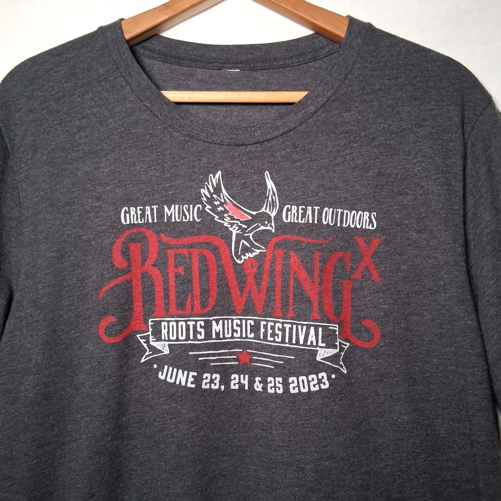 Red Wing VINTAGE Red Wing Roots Music Festival Shirt L Mens Gray 2023 Old Crow Medicine Show Sierra Ferrell Tour Jam Band Graphic T-Shirt Size US L / EU 52-54 / 3 - 2 Thumbnail