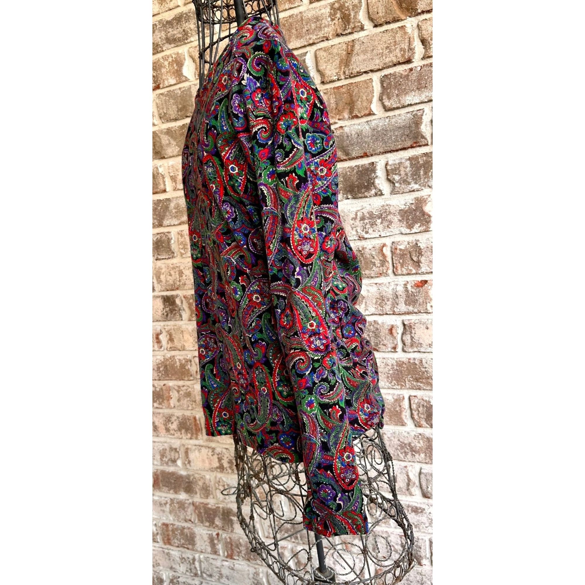 Lauren Ralph Lauren × Vintage VTG Lauren Ralph Lauren Long Sleeve Top XL Pullover Paisley Size XL / US 12-14 / IT 48-50 - 8 Thumbnail