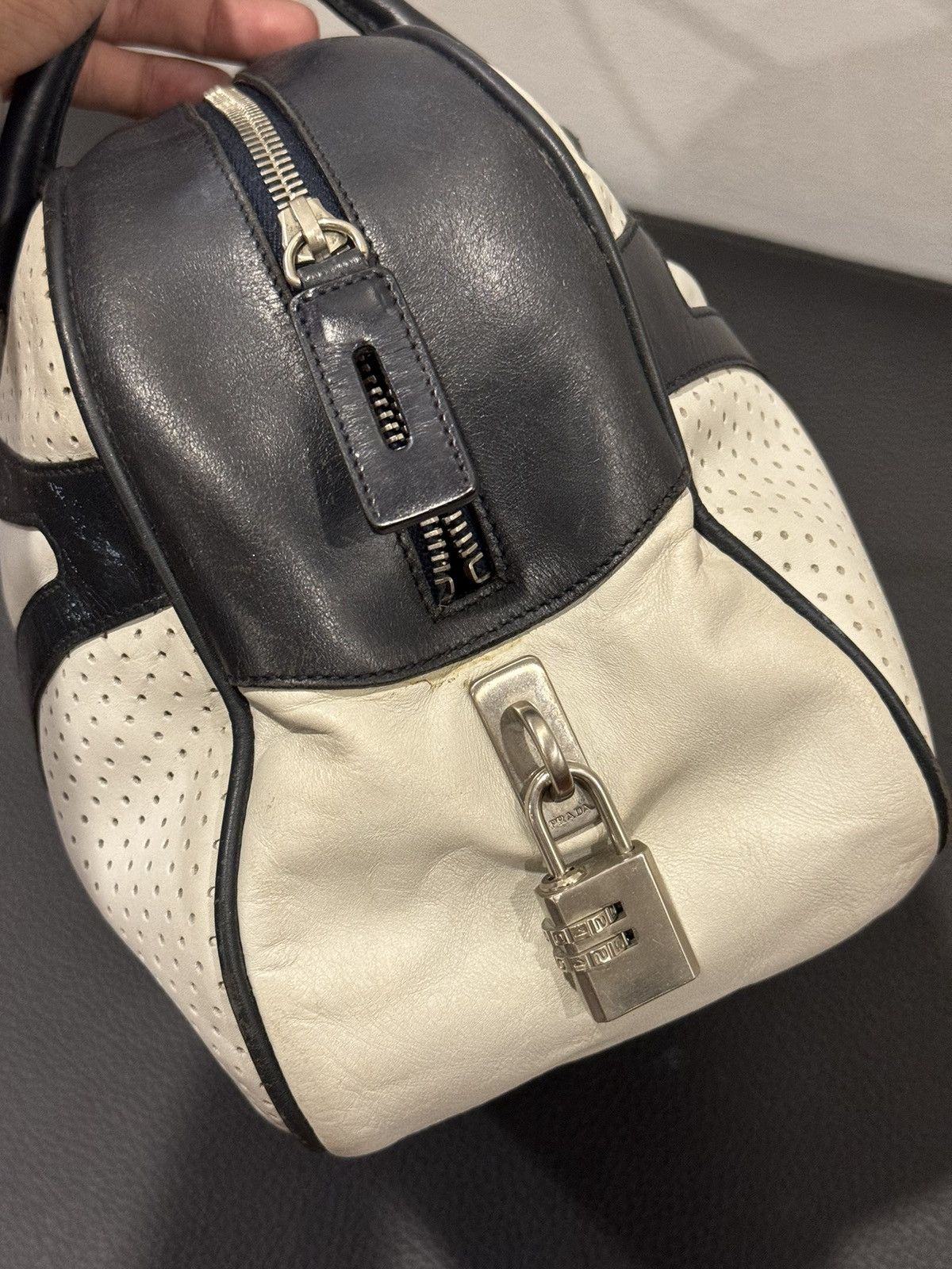 Prada PRADA Black Leather Bowling Bag Satchel Bowler Handbag Ss00 Size ONE SIZE - 11 Thumbnail