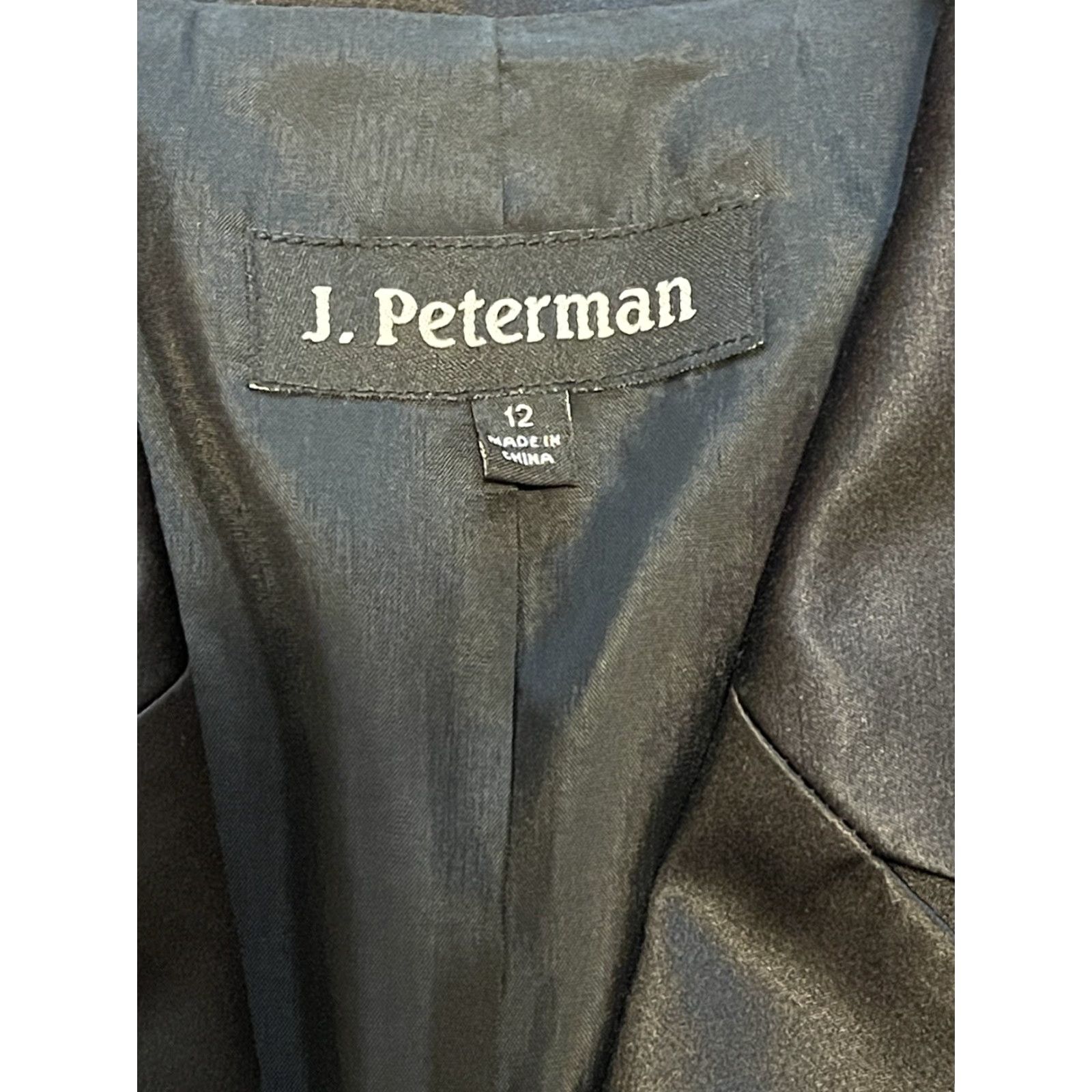 Vintage J. Peterman Silk Blend Blazer Women's Size 12 Black Classic Jacket Size XL / US 12-14 / IT 48-50 - 3 Thumbnail
