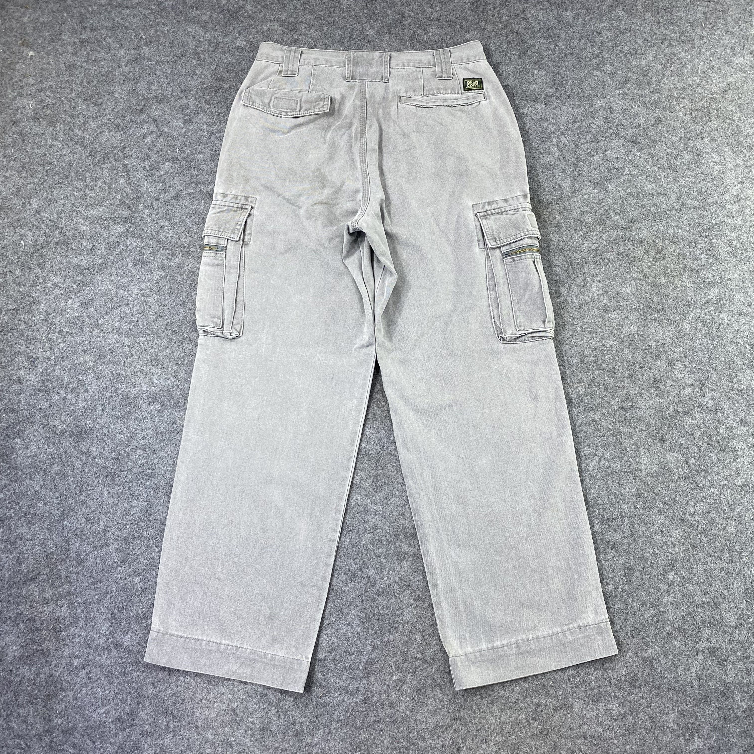 Japanese Brand Gran Cisco Faded Grey Cargo Pants - C022 Size US 29 - 2 Thumbnail