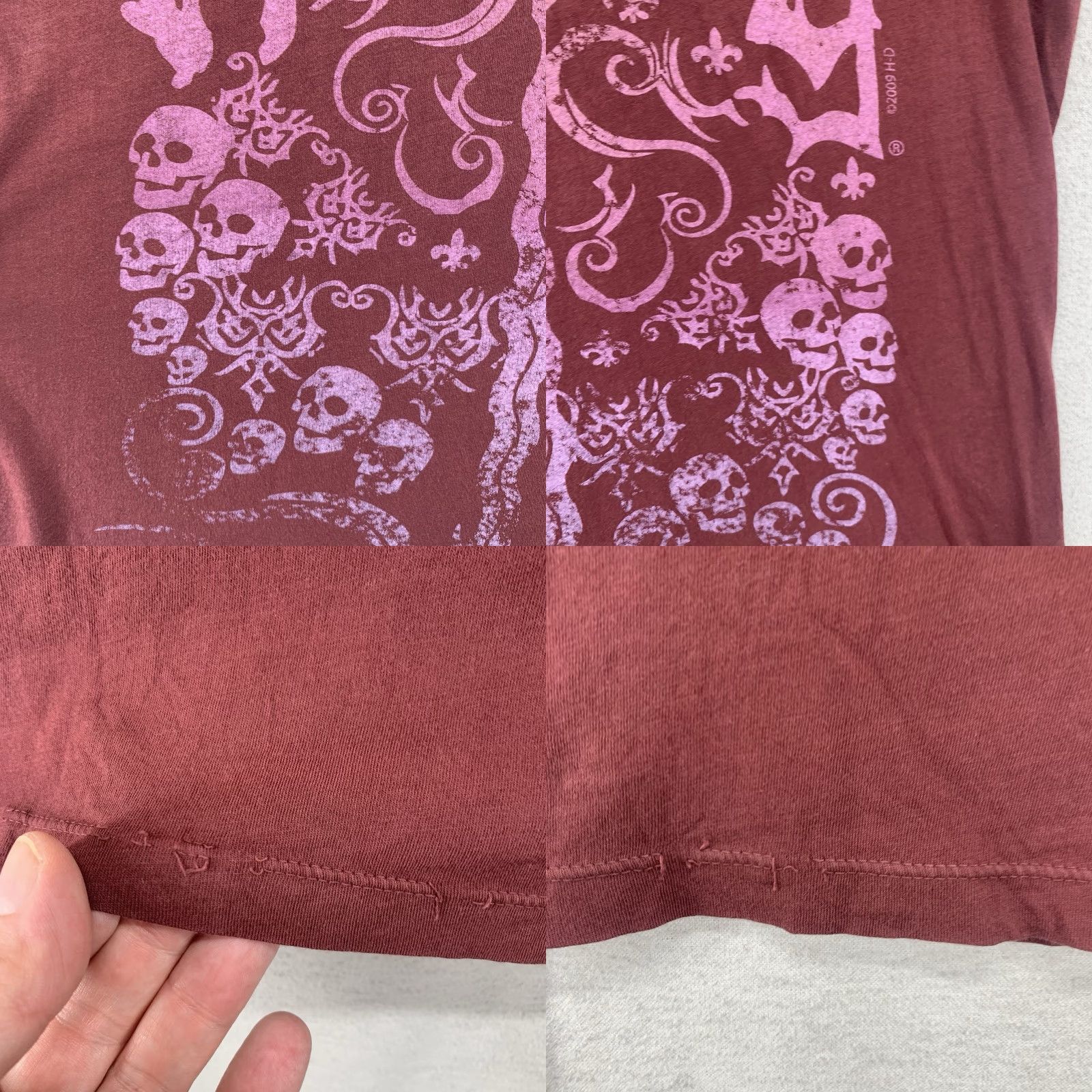 Harley Davidson Harley-Davidson Women's T-Shirt Large Casual Graphic Skull Sword Rusty Red Cotton Basic Summer Fall Spring Winter Size L / US 10 / IT 46 - 8 Thumbnail