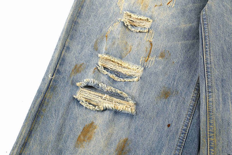 Vintage American retro distressed washed and worn dirtyfit jeans Size US 32 / EU 48 - 5 Thumbnail
