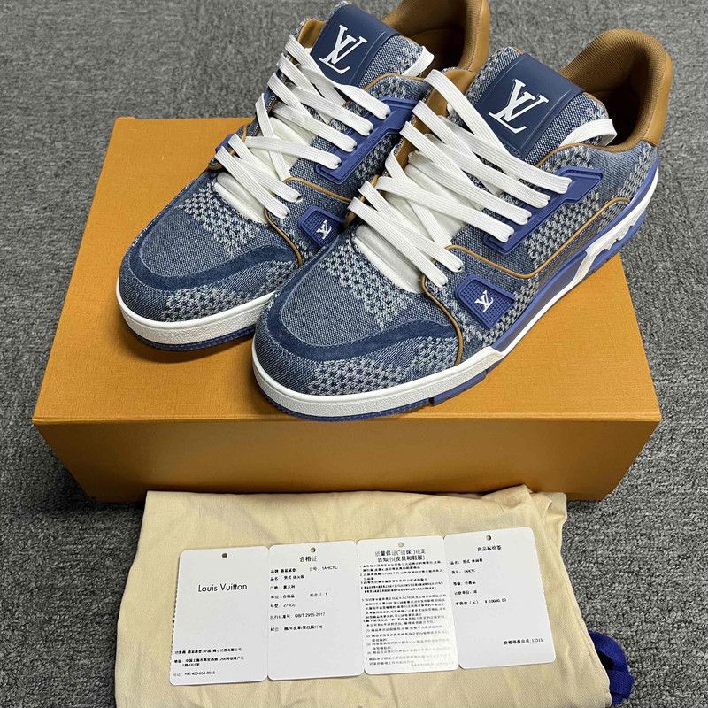 Louis Vuitton Louis Vuitton Blue Trainer Low-Top Sneakers 0079 Size US 8 / EU 41 - 1 Thumbnail