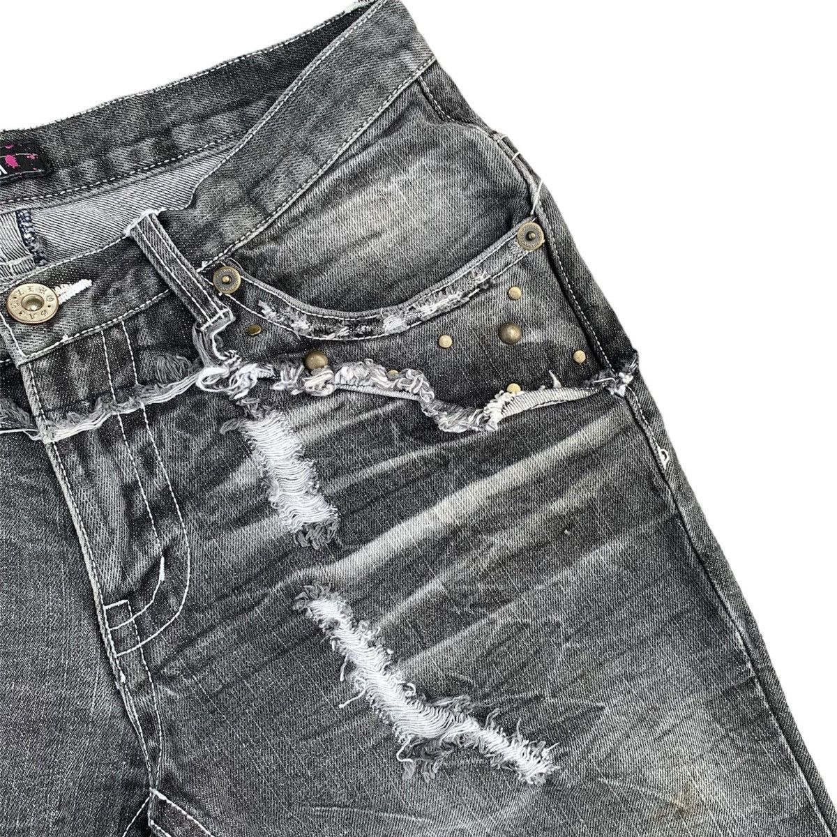 If Six Was Nine × Japanese Brand × Tornado Mart Low box flare studed pants Size US 32 / EU 48 - 6 Thumbnail