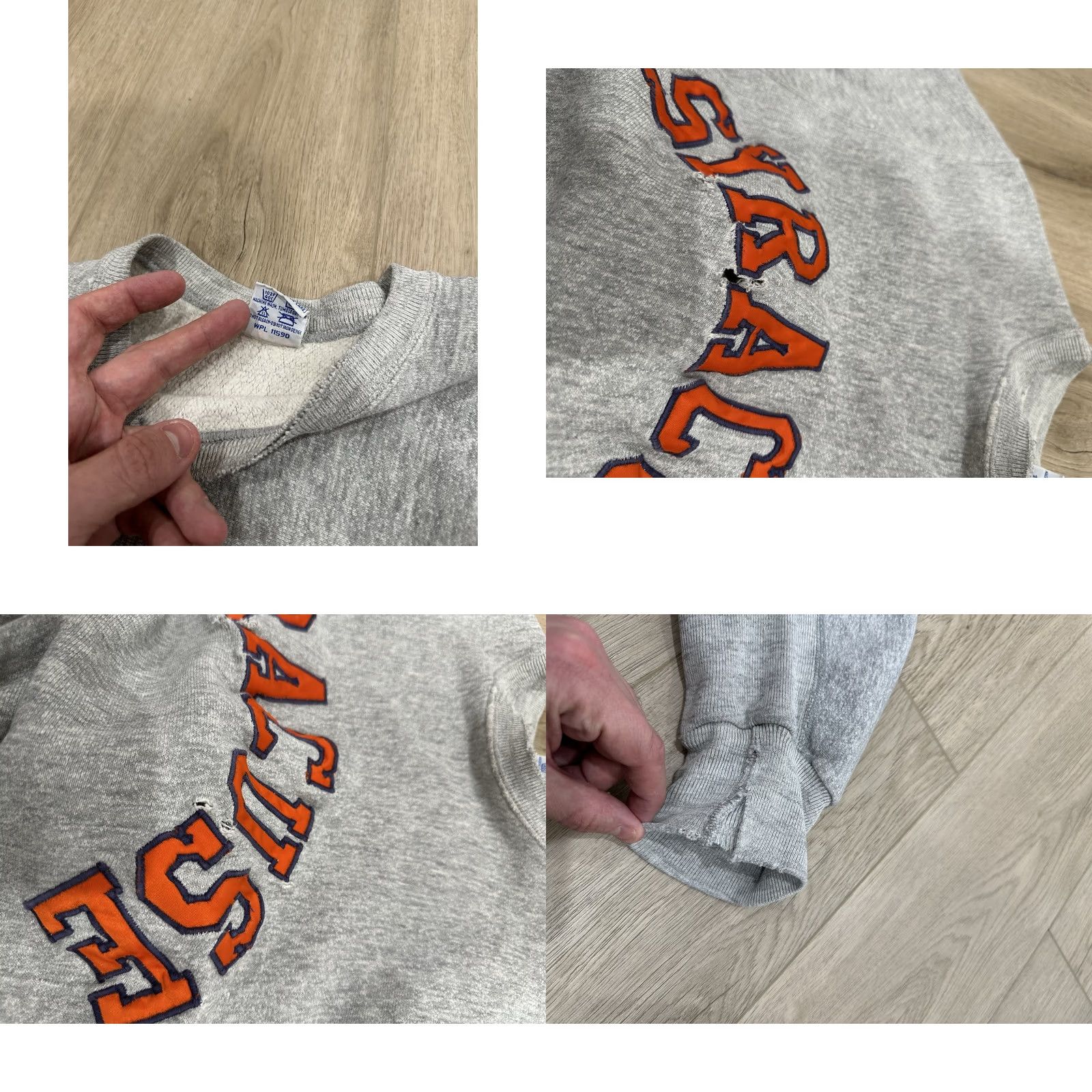 Vintage VTG MVP Cor Inc Pro Syracuse University Crew Sweatshirt Adult L Gray University Sweatshirt Mens Crew Neck Pullover Fleece Size US L / EU 52-54 / 3 - 8 Thumbnail