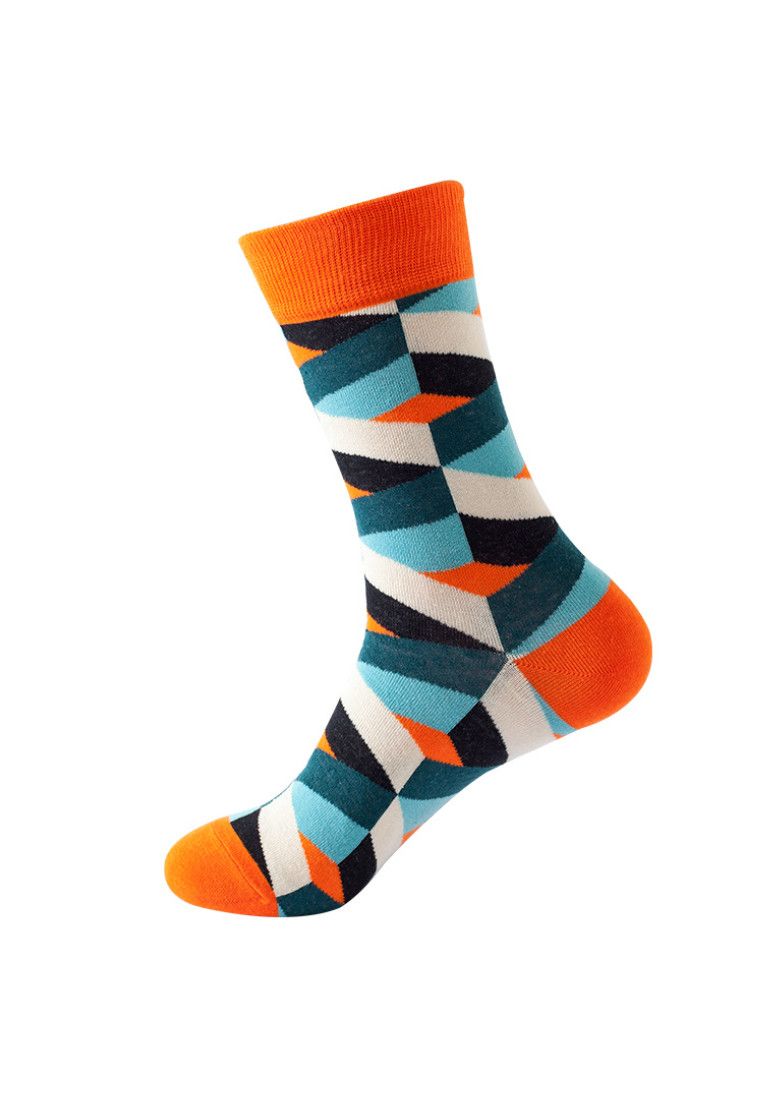 Other Set of 5 Pairs Geometric Theme Pattern Cozy Socks (One Size) Size ONE SIZE - 3 Thumbnail