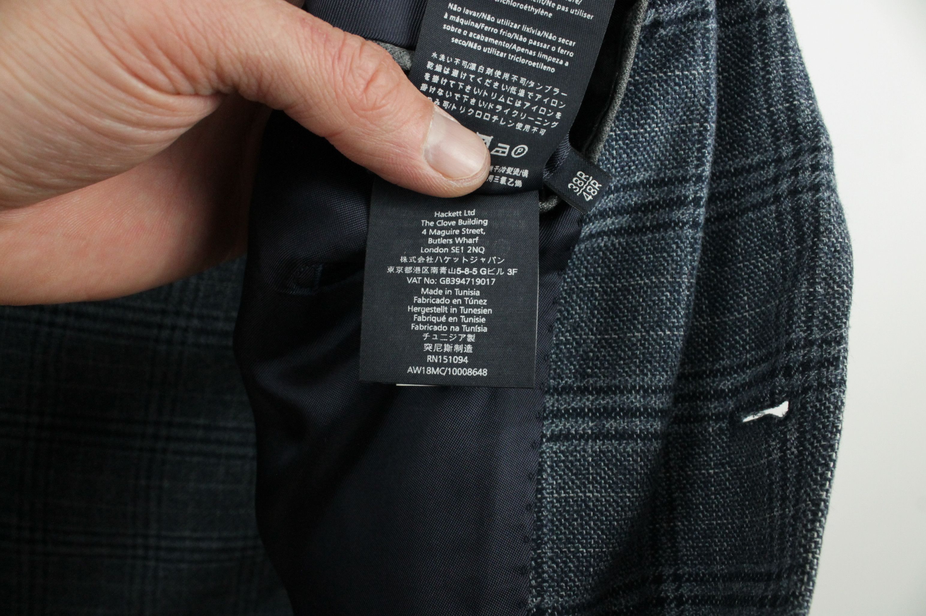 Hackett Hackett London Brushed Blue Cheked Cotton Blazer Jacket Size US M / EU 48-50 / 2 - 9 Thumbnail