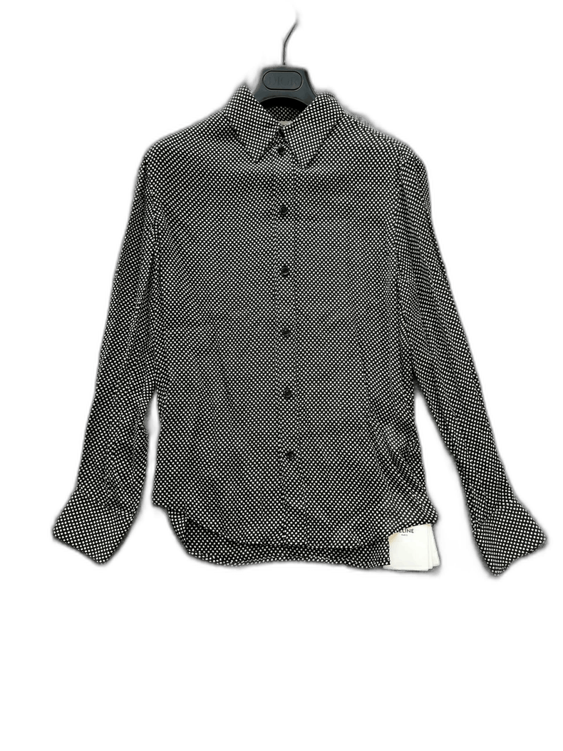 Celine Celine Black and White Polka Dot Shirt Size US S / EU 44-46 / 1 - 1 Thumbnail