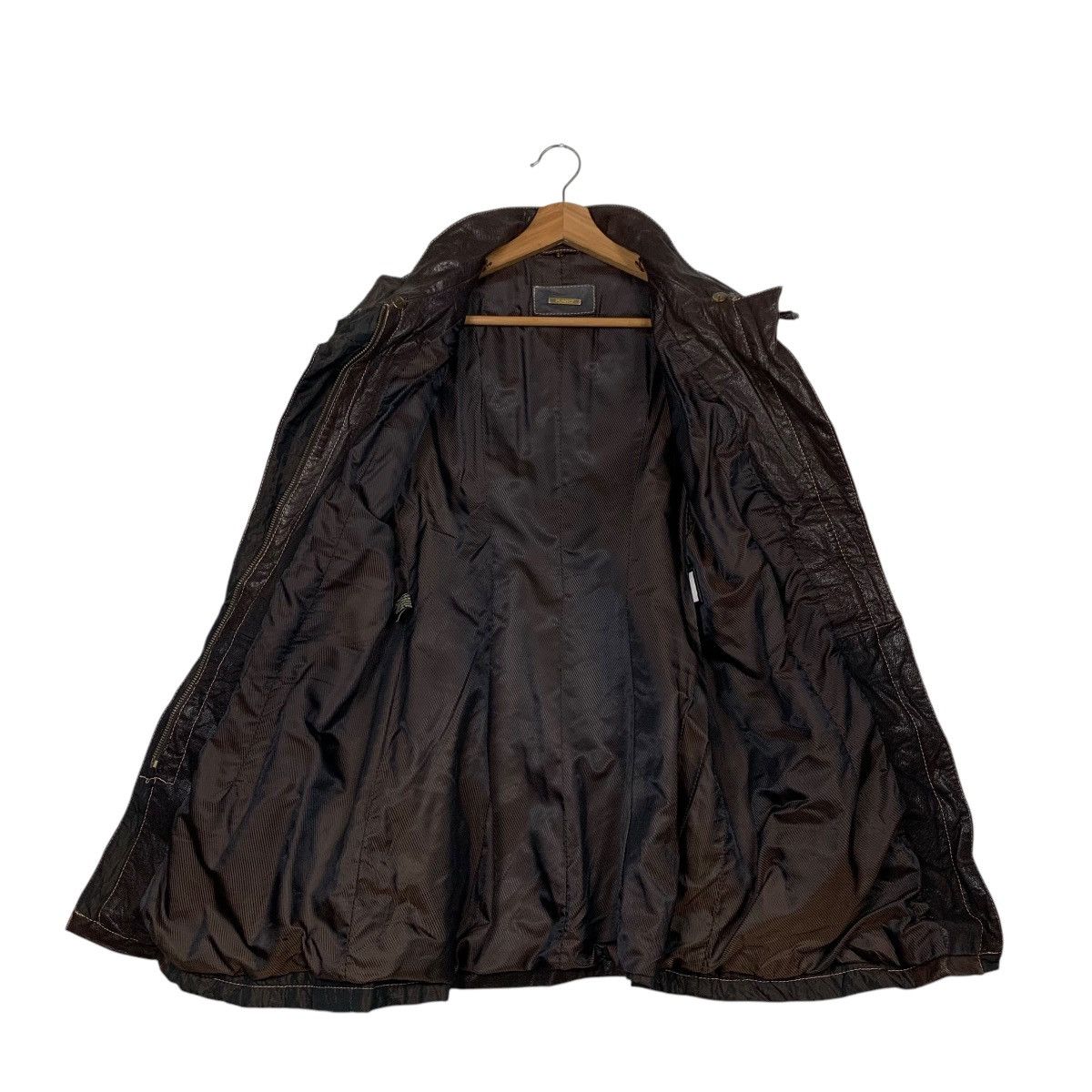 Leather PUNTO Hybrid Leather Trench Coat Jacket #2180-C96 Size M / US 6-8 / IT 42-44 - 9 Thumbnail