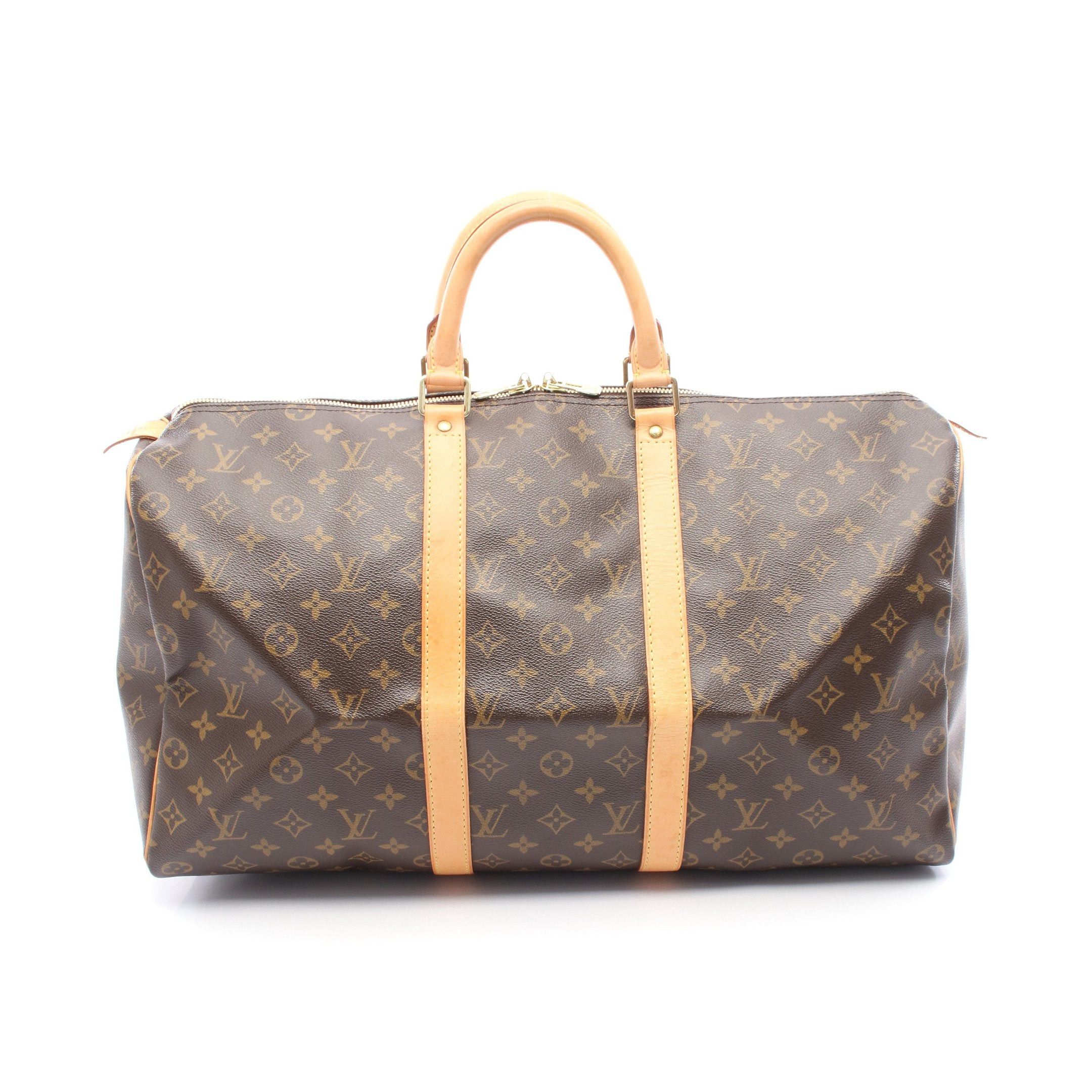 Louis Vuitton Louis Vuitton Keepall 50 Monogram Boston Bag Leather Brown Size ONE SIZE - 1 Thumbnail