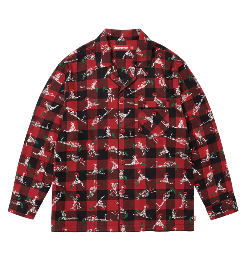 Hanes × Supreme Supreme Red Plaid Holiday Pajama Set Size Medium FW25 Size 32 - 2 Thumbnail