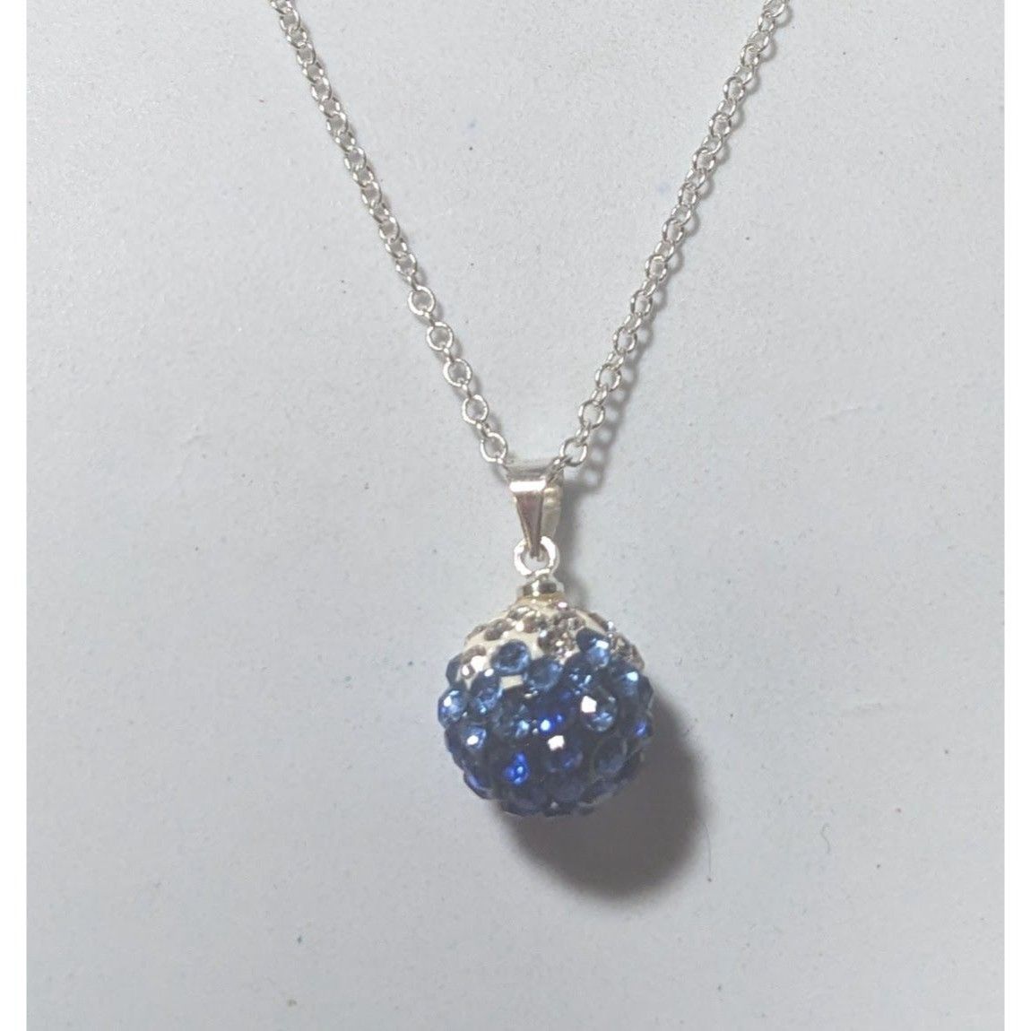 Other Sterling Blue And White Rhinestone Pendant Necklace Size ONE SIZE - 2 Thumbnail