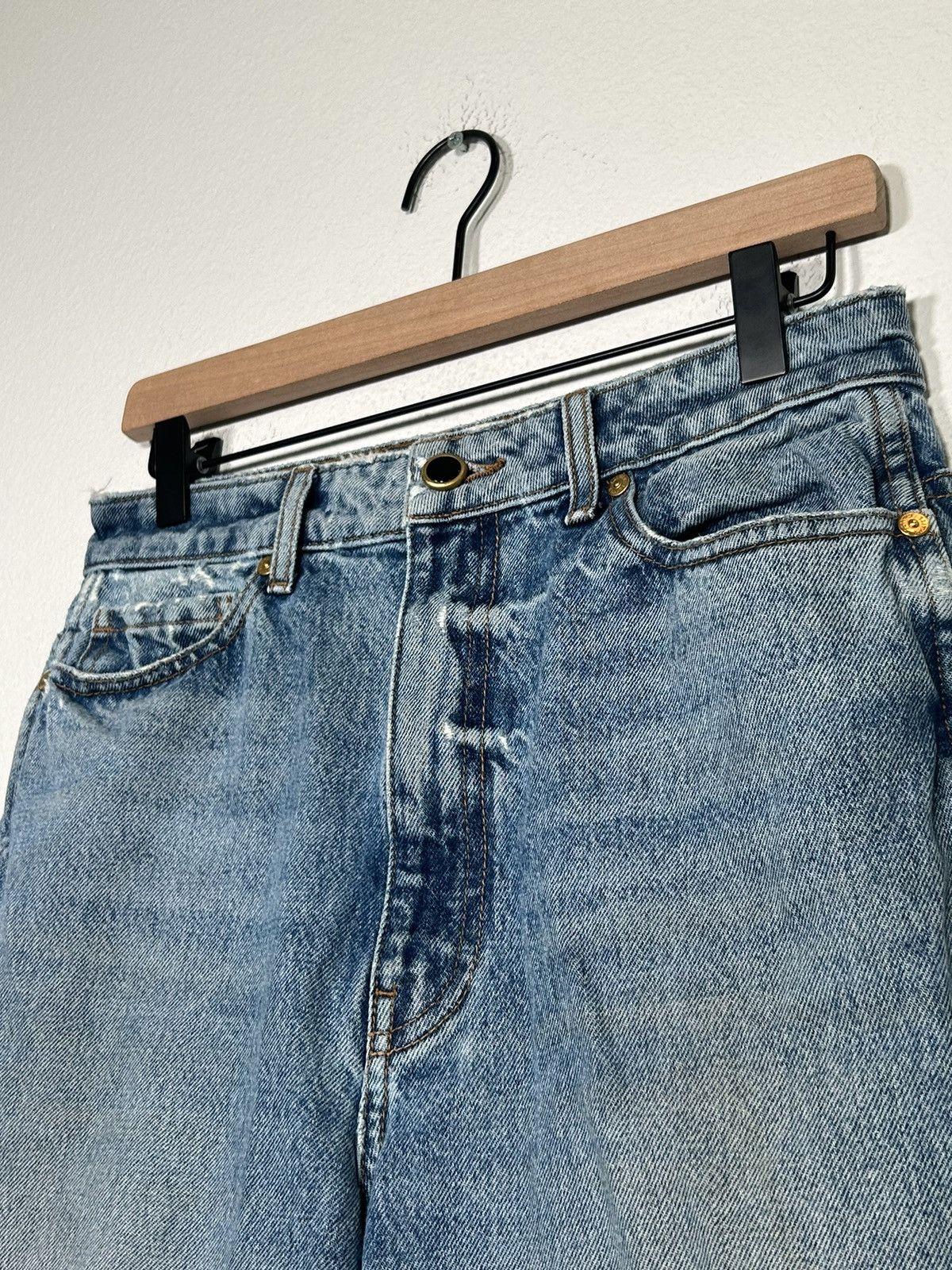 KHAITE ‘Abigail’ Distrressed Straight Leg Jeans Size 28" / US 6 / IT 42 - 2 Thumbnail