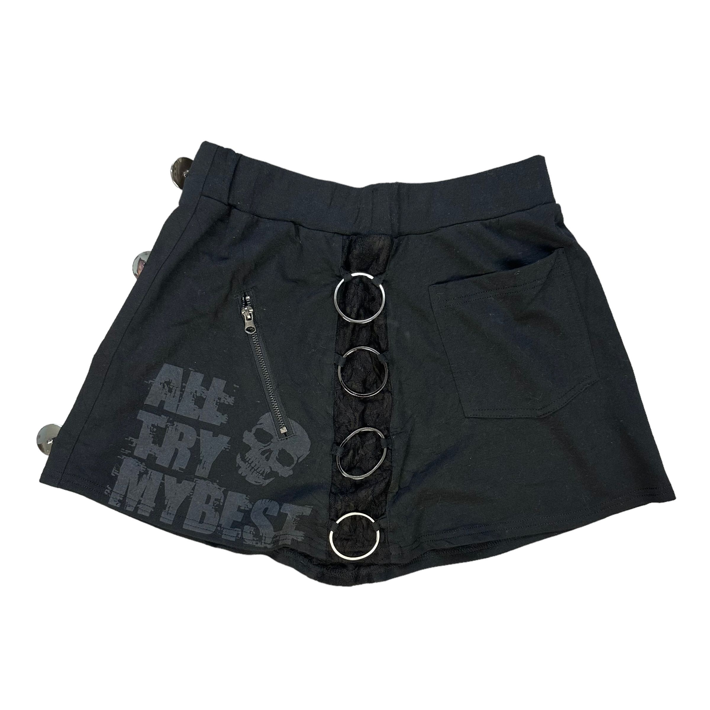 Japanese Brand ALL TRY MY BEST CROSS LOGO BONDAGE SKIRT #7737-167 Size 28" / US 6 / IT 42 - 10 Thumbnail