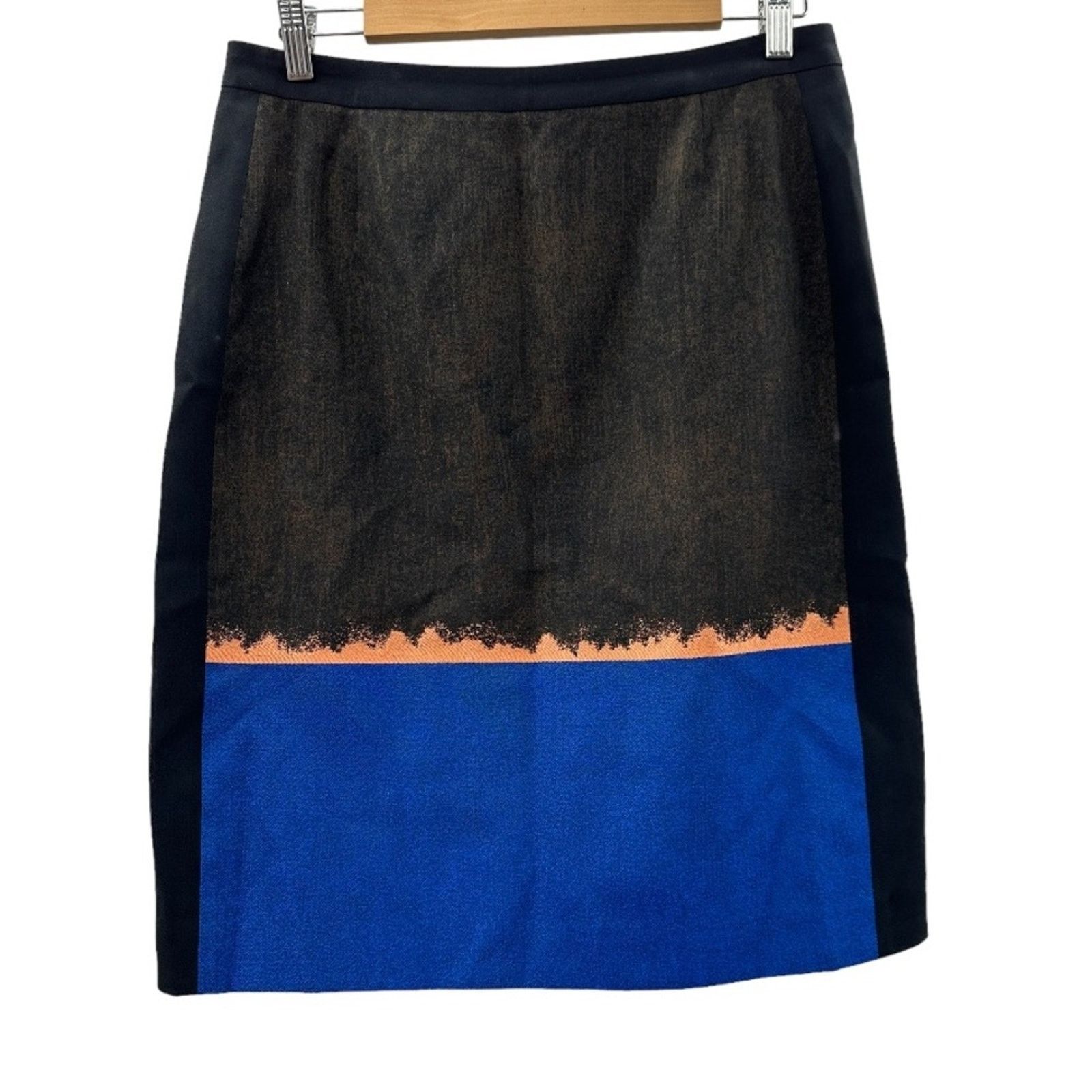 Hugo Boss Hugo Boss Olive Fantasy Blue Dolena Colorblock Pencil Skirt Size 30" / US 8 / IT 44 - 2 Thumbnail