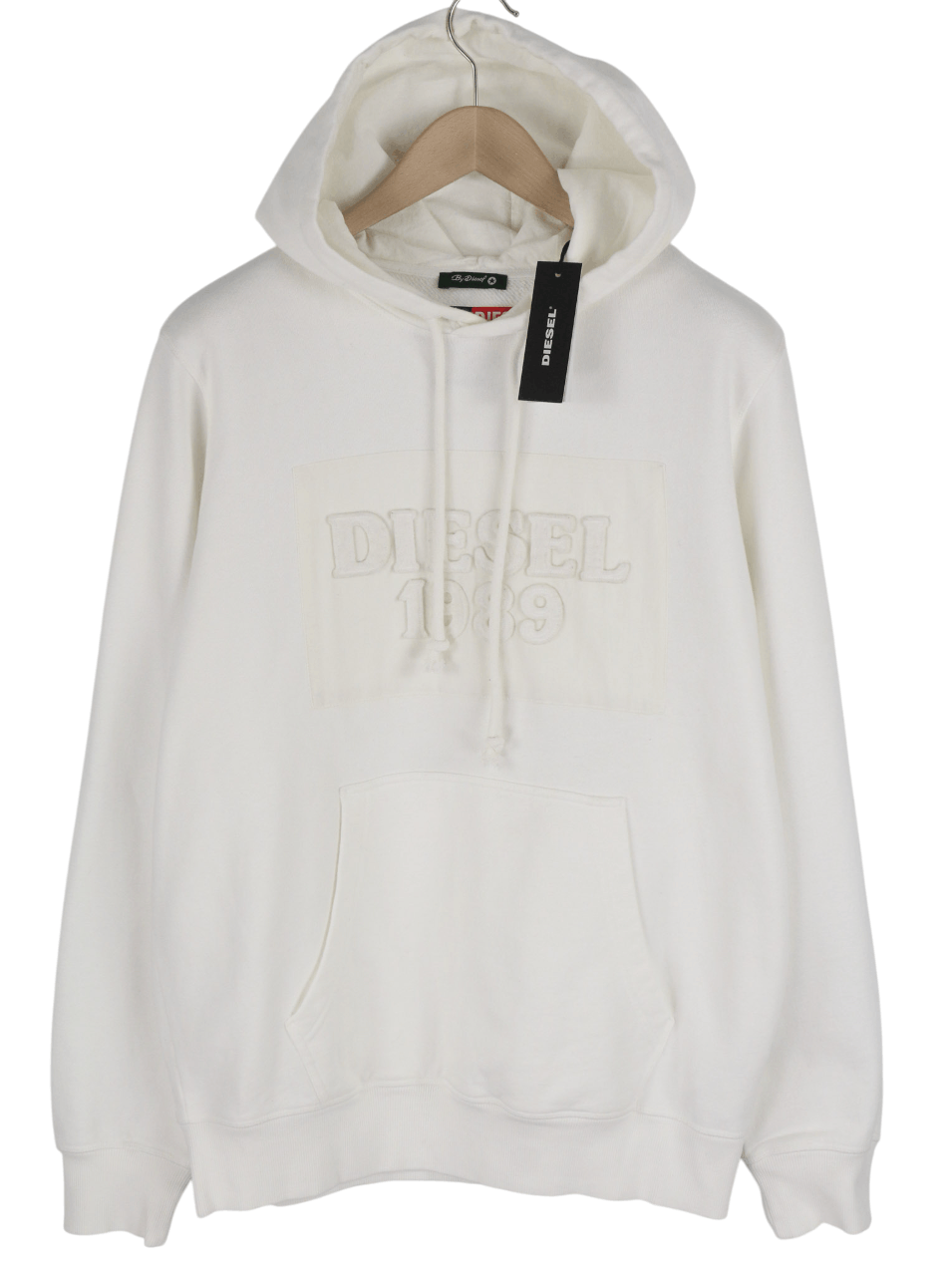 Diesel D4D-21 M White Cotton Hooded Logo Hoodie 40104 Size US M / EU 48-50 / 2 - 1 Thumbnail