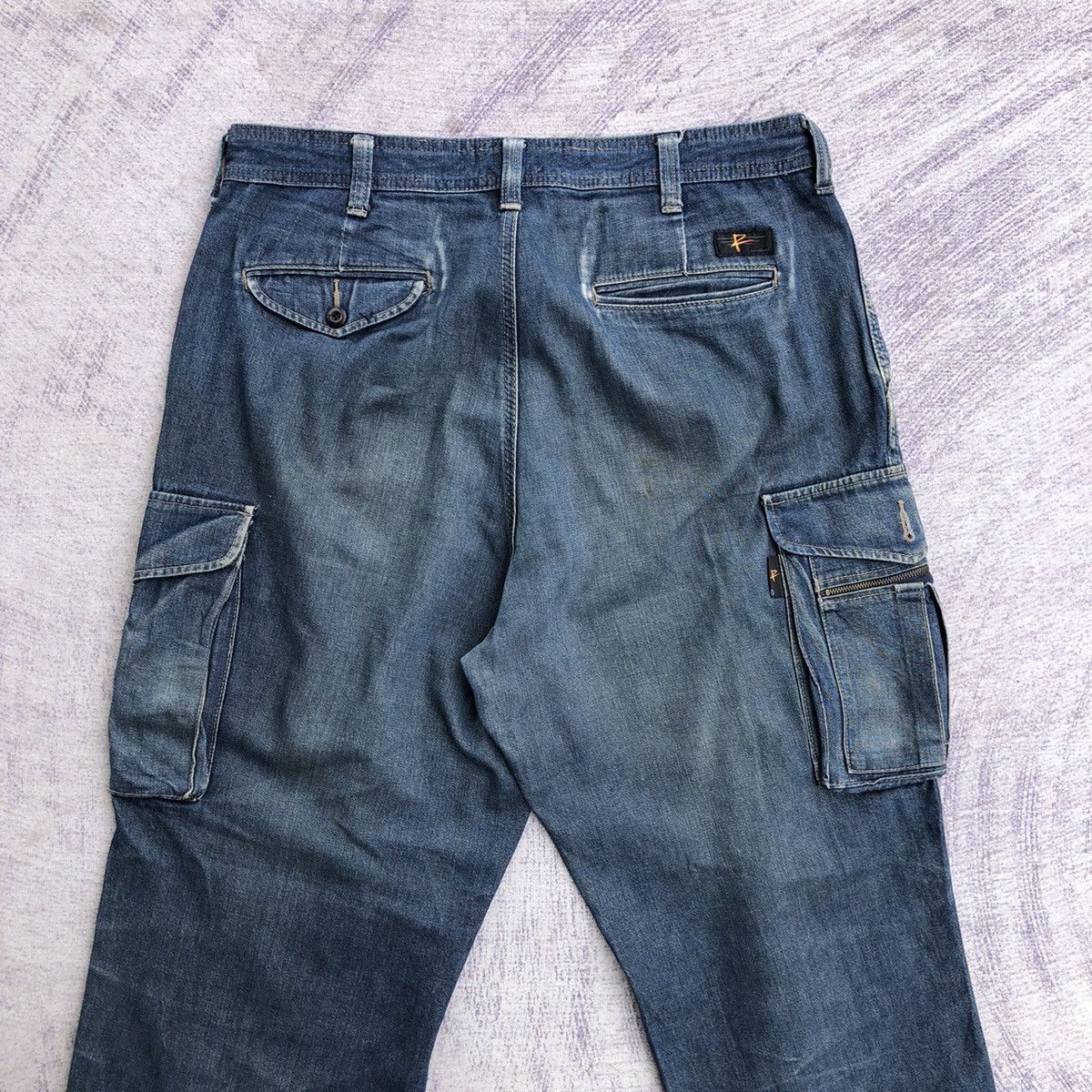 Jean Faded Cargo jeans Multipocket Tactical Pants Size US 34 / EU 50 - 10 Thumbnail