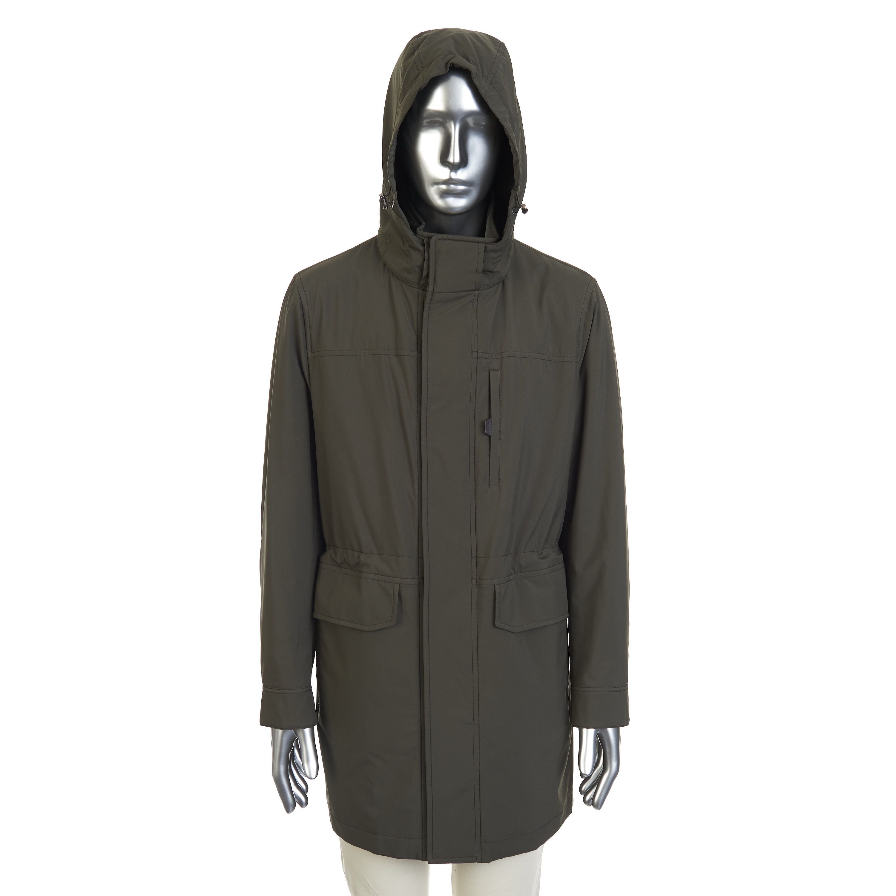 Brioni Parka Coat In Olive Green Performa Nylon, Detachable Hood Size US S / EU 44-46 / 1 - 9 Thumbnail
