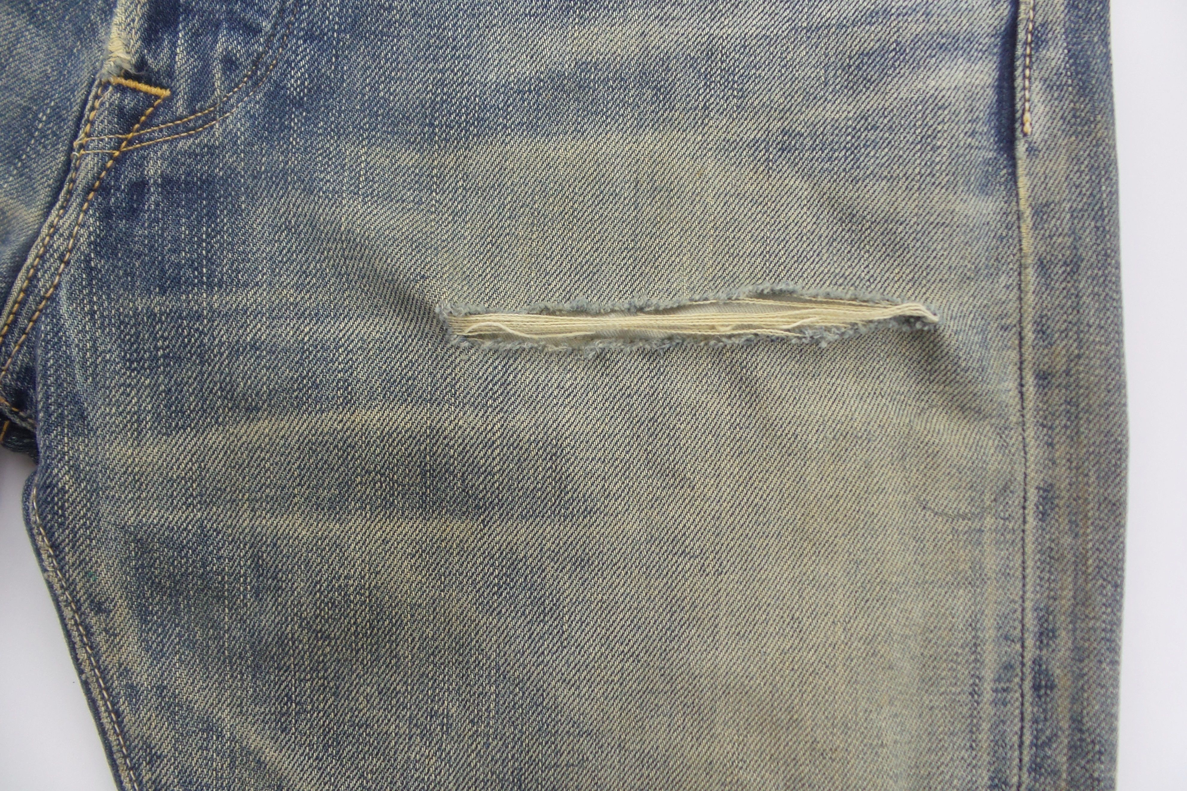KURO DISTRESSED Blck By KURO Stonewashed Selvedge Jeans W17xL42.5 Size US 34 / EU 50 - 5 Thumbnail