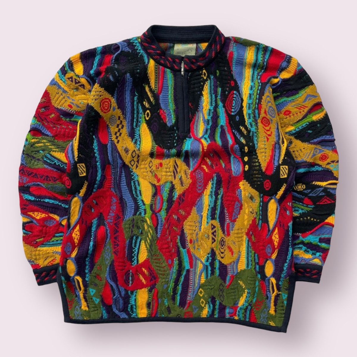 Vintage Coogi 3D Cable Knit Biggie Small Sweater 90s
