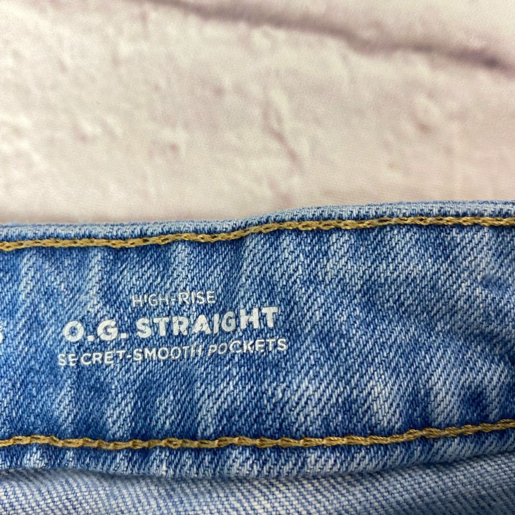 Old Navy VINTAGE Old Navy Womens OG High Rise Straight Jeans Blue Distressed Raw Hem Size 6 Size 28" / US 6 / IT 42 - 7 Thumbnail