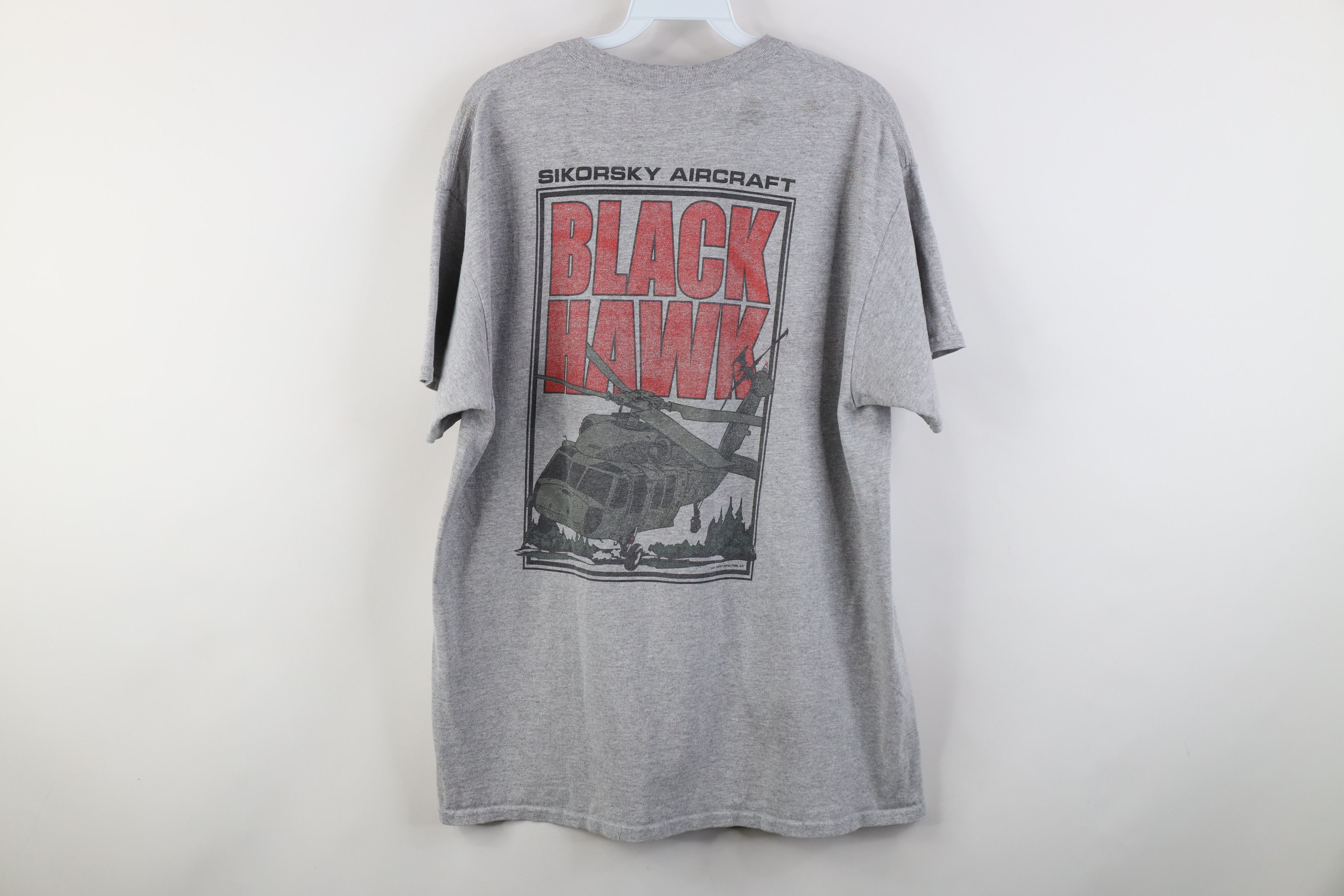 Vintage Vintage 90s Y2K Black Hawk Military Helicopter T-Shirt Size US L / EU 52-54 / 3 - 14 Thumbnail