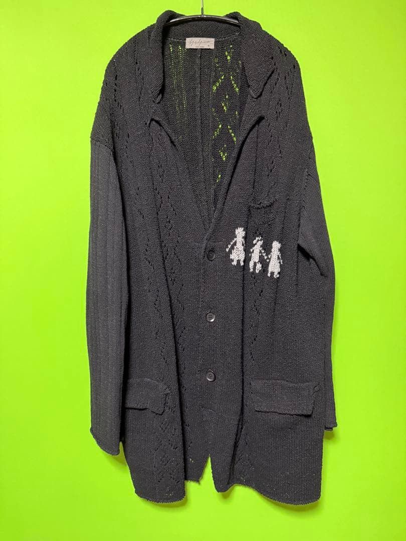 Yohji Yamamoto Pour Homme 20ss Cotton Low Gauge Knit Jacket Black 3 Size US L / EU 52-54 / 3 - 1 Thumbnail