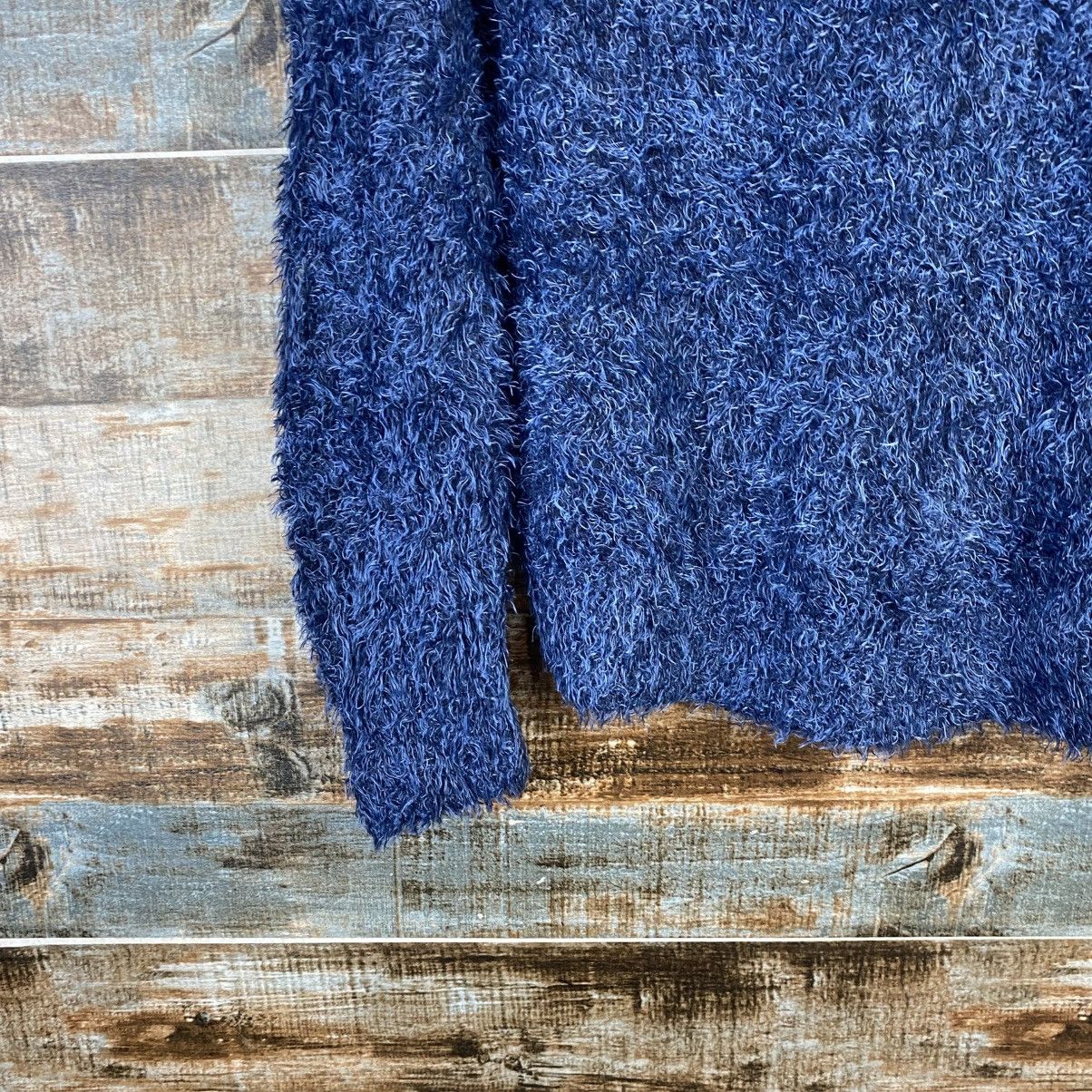 Japanese Brand DL Dirz Blue Fur shaggy Mohair Knitwear #C1057 Size M / US 6-8 / IT 42-44 - 15 Thumbnail