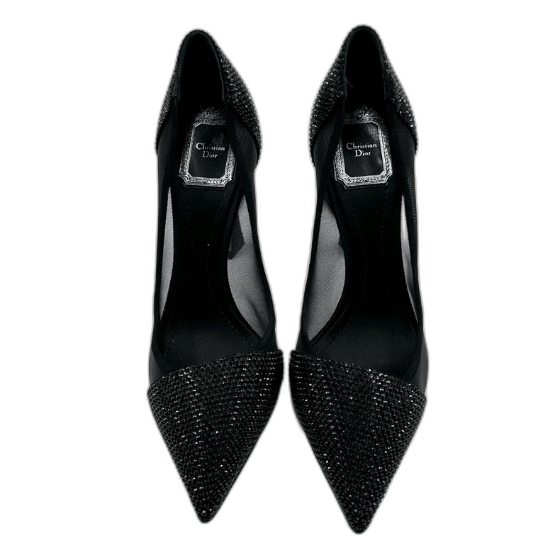 Dior Dior Black High Heels with Rhinestones Size US 6 / IT 36 - 1 Thumbnail