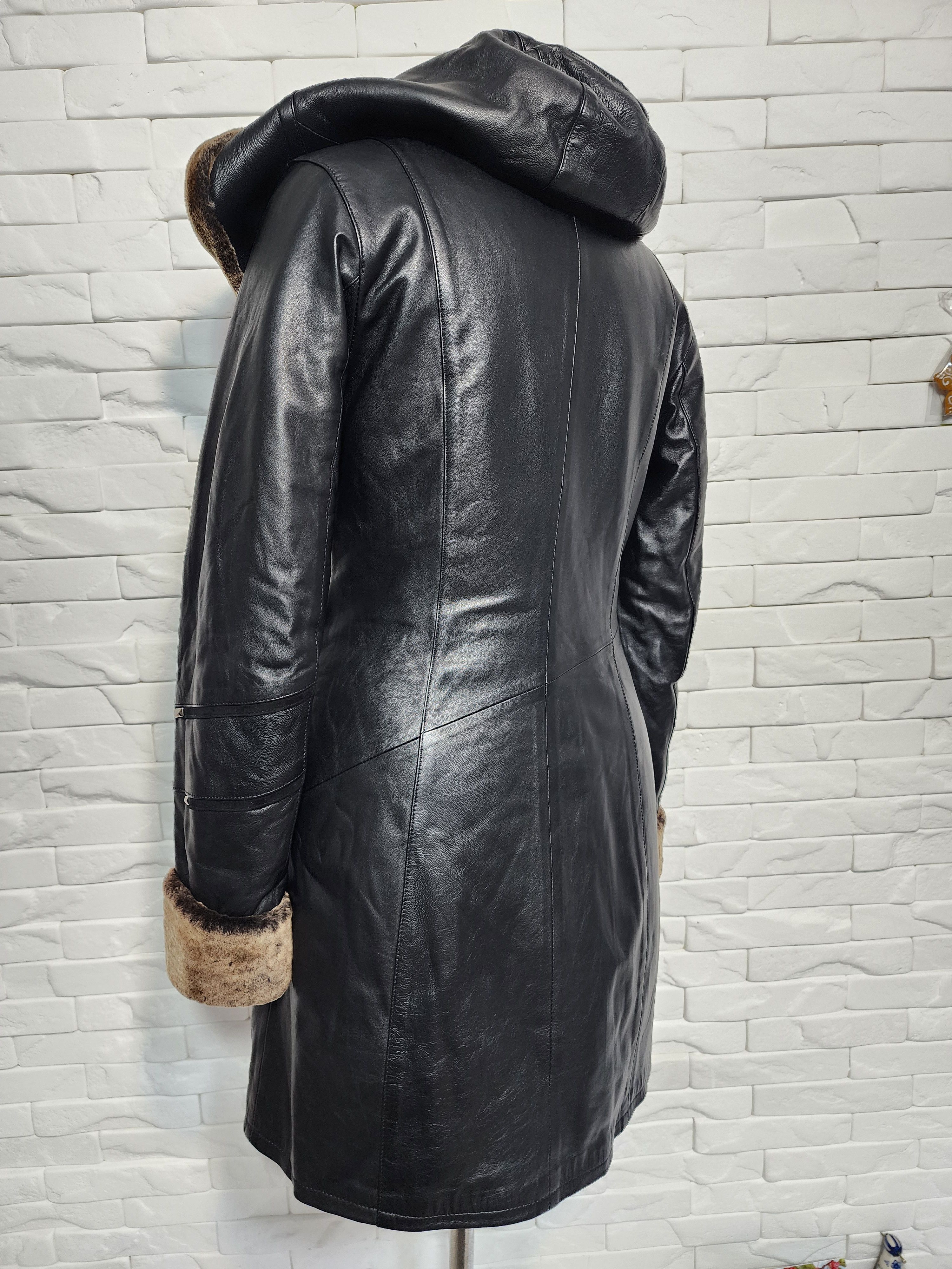 Furla Black Sheepskin Coat: Women's Genuine Fur Hooded Jacket Size M / US 6-8 / IT 42-44 - 5 Thumbnail