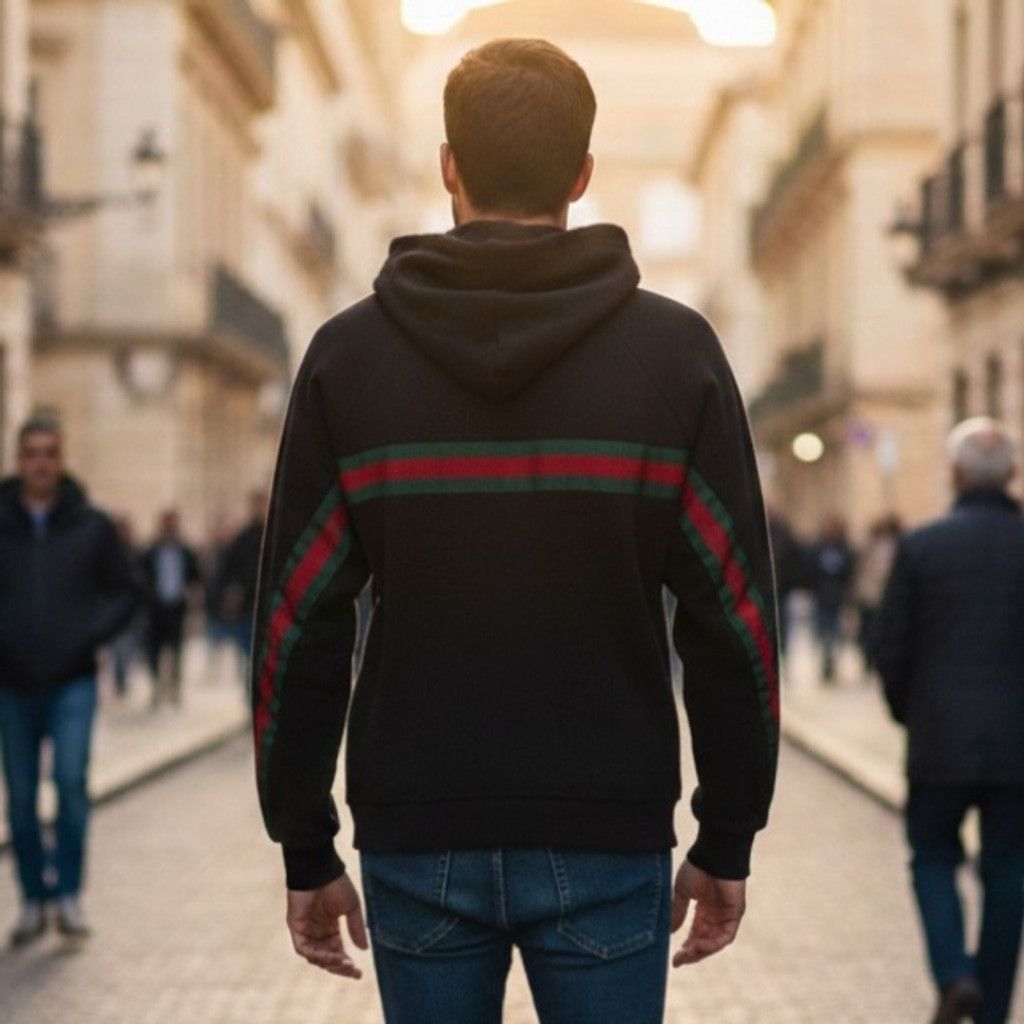 Le 31 Le 31 par Simons GG Style Striped Trim Black Hoodie Size S Size US S / EU 44-46 / 1 - 1 Thumbnail