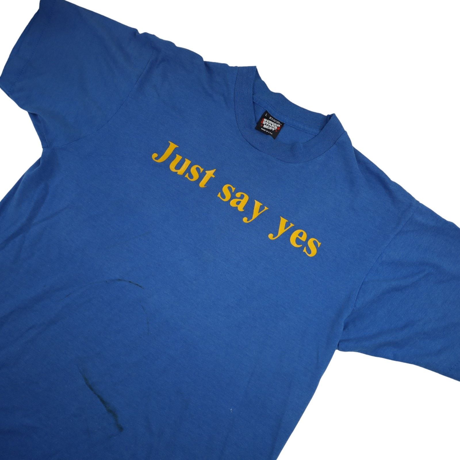 Vintage Vintage "Just Say Yes" Graphic T Shirt Size US L / EU 52-54 / 3 - 2 Thumbnail