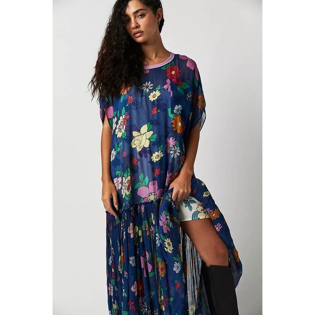 Free People New Free People Mina Retro Floral Maxi Dress Chiffon $298 XS Size XS / US 0-2 / IT 36-38 - 2 Thumbnail