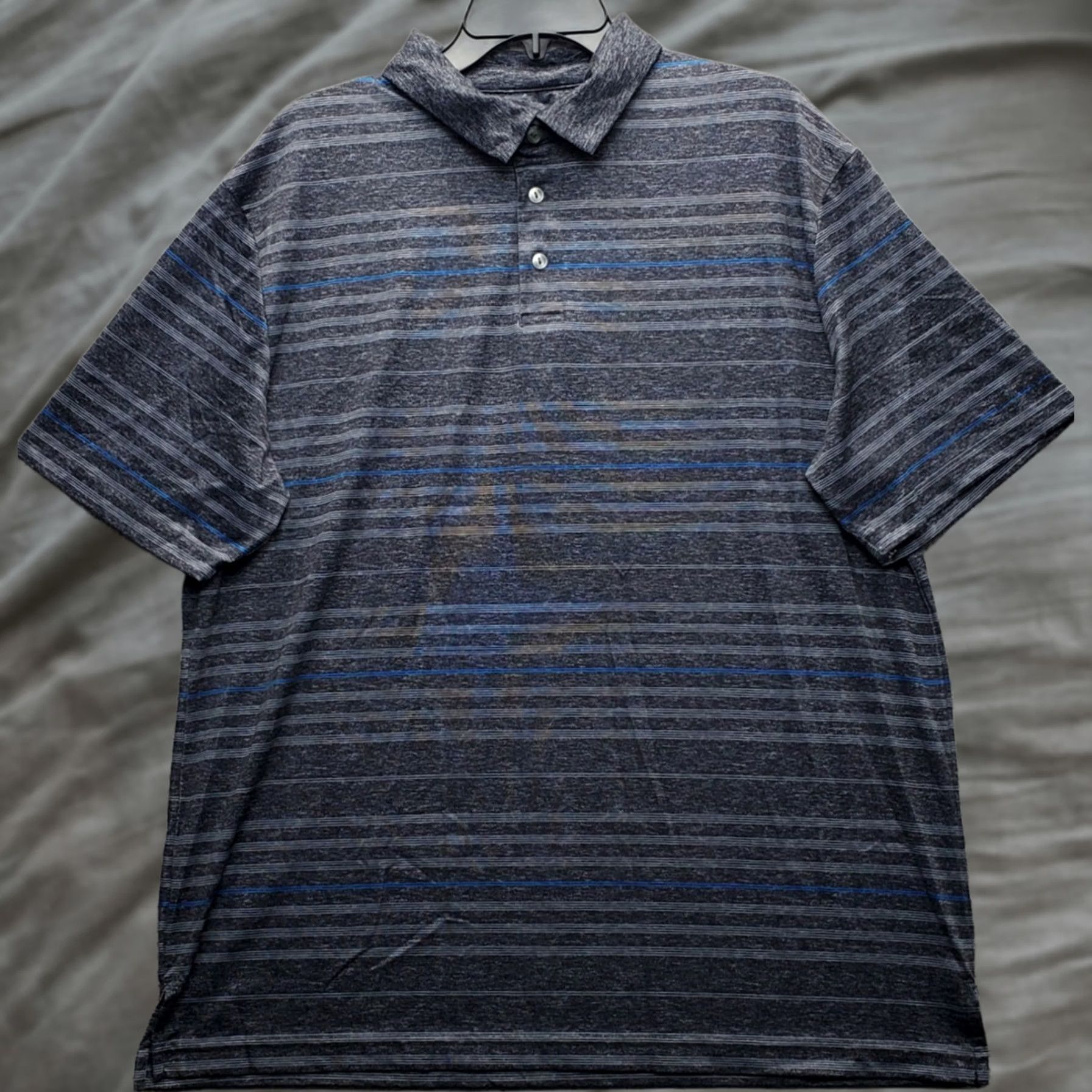 Hogan Ben Hogan Polo Shirt Mens L Multicolor Striped Short Sleeve Slit Collared Popover Size US L / EU 52-54 / 3 - 1 Thumbnail