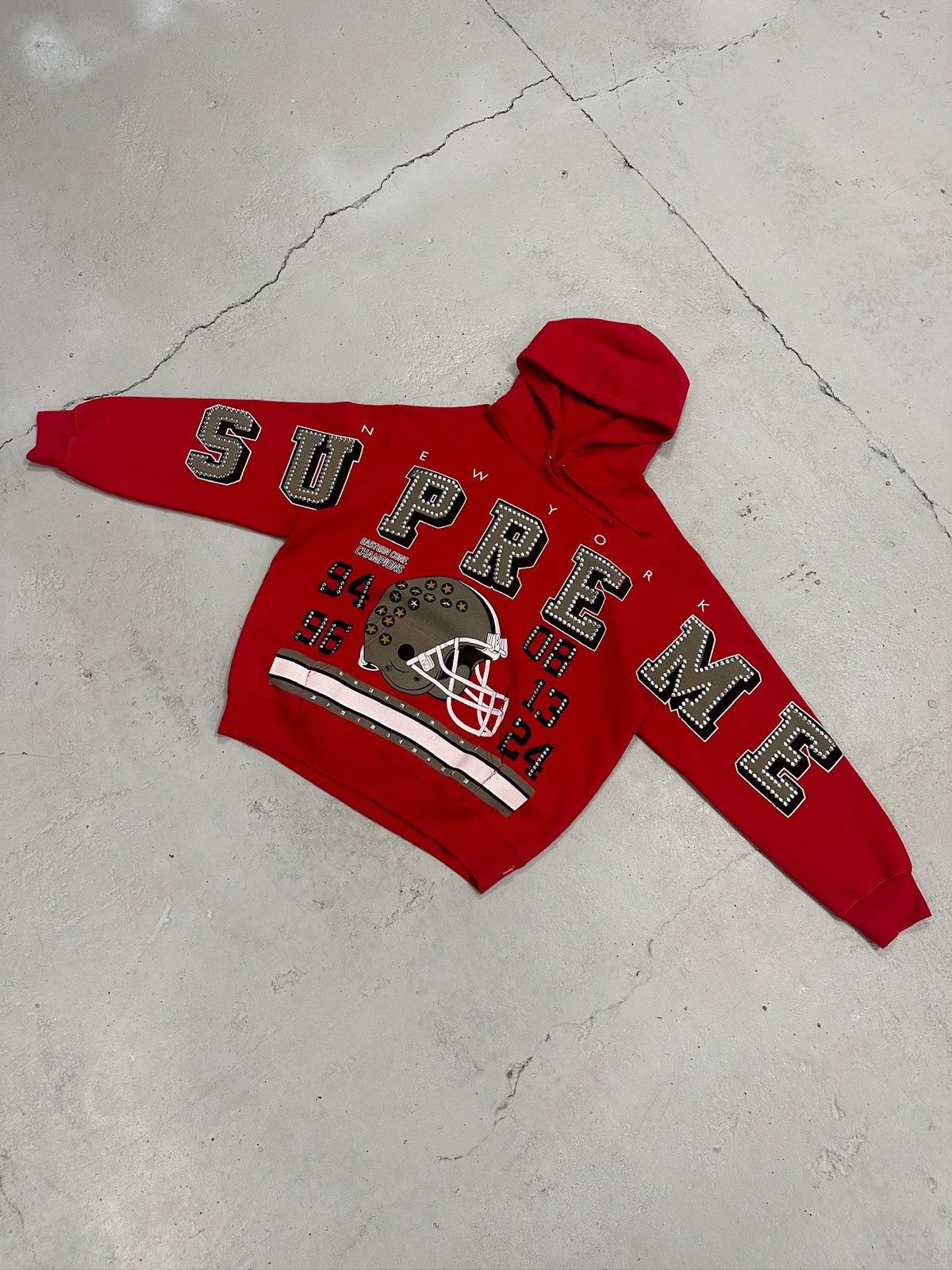 Supreme Supreme Champion Studded Hoodie Red Size US M / EU 48-50 / 2 - 3 Thumbnail