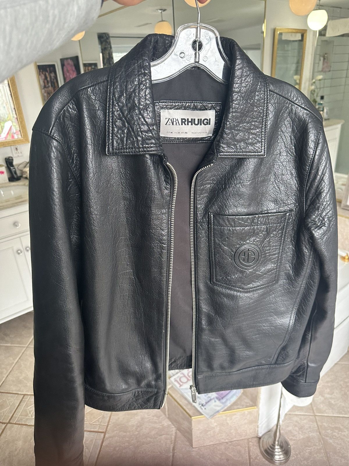 Rhude × Zara Men's Rhude x Zara New Cropped Leather Jacket Size US M / EU 48-50 / 2 - 5 Thumbnail
