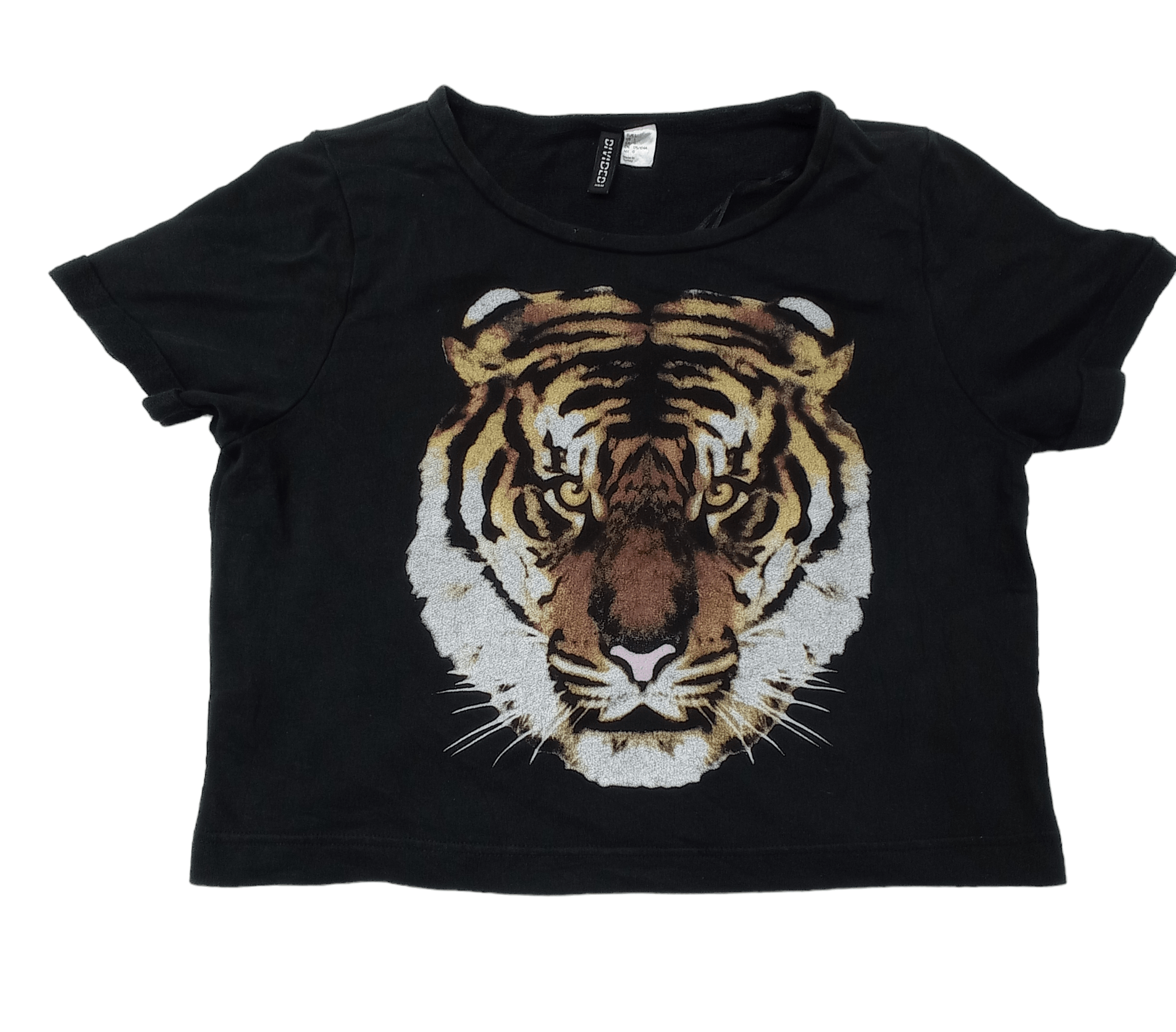 Divided Divided X H&M Tiger Logo Crop Top Shirt Size L / US 10 / IT 46 - 1 Thumbnail